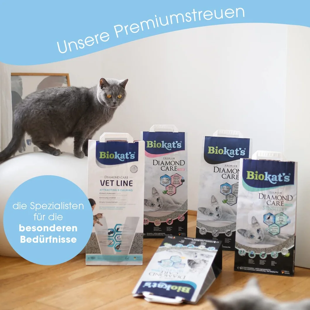 Biokat's Diamond Care Fresh Litière pour chats au charbon actif et Aloe vera - 1 sac (1-10 l)