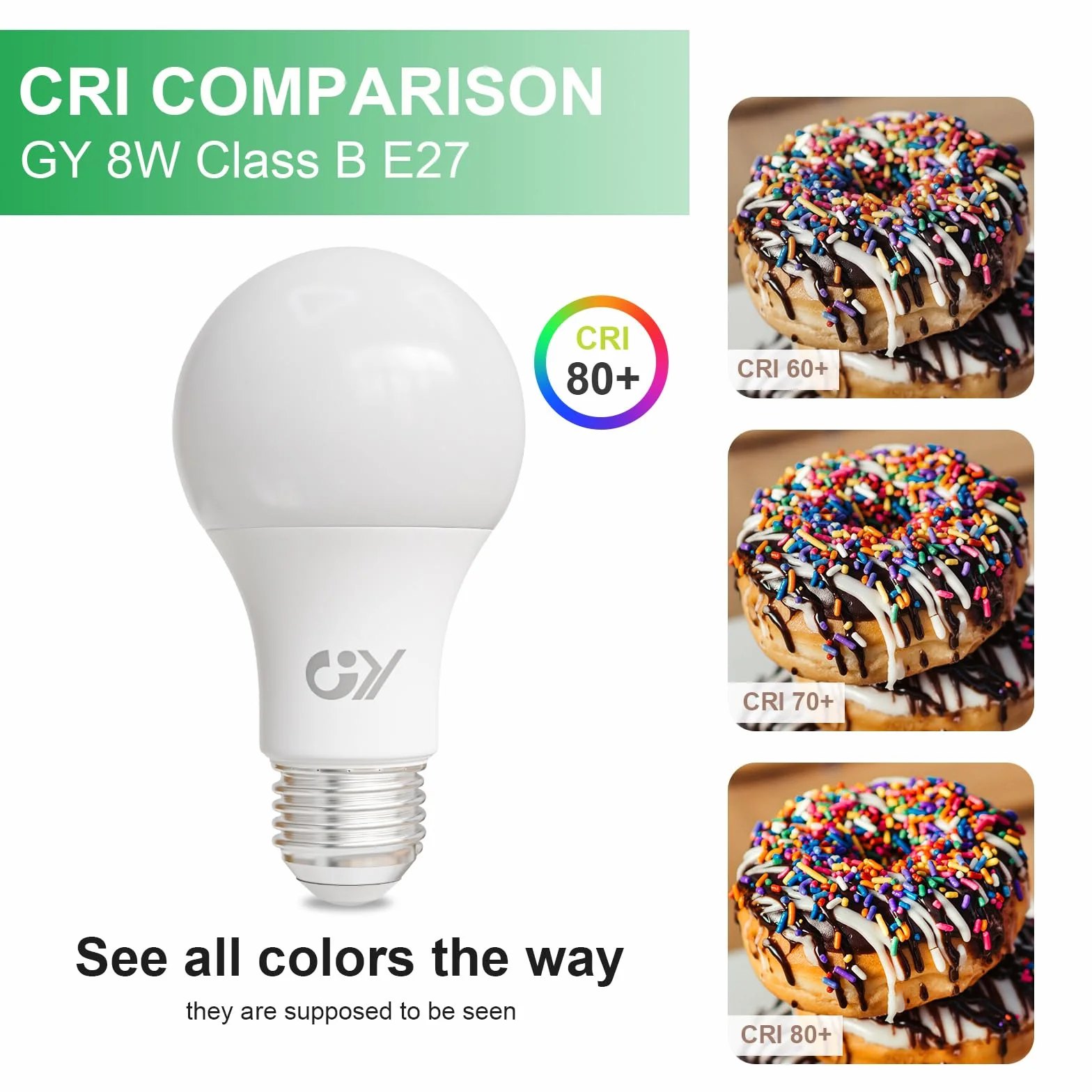 Ampoule LED E27 A60 8W 1521lm 6500K Blanc Froid Non-Dimmable Lot de 6