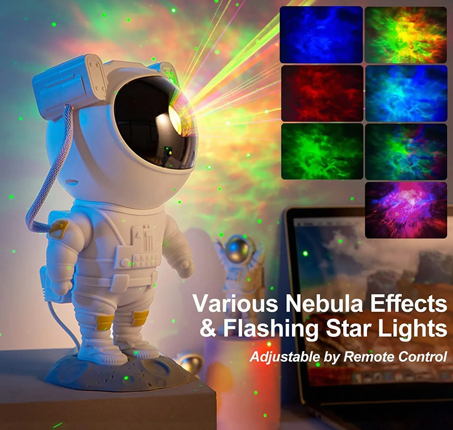 SFOUR Proiettore a LED effetto cielo stellato Astronauta lampada notturna per bambini adulti feste casa (WHITE)