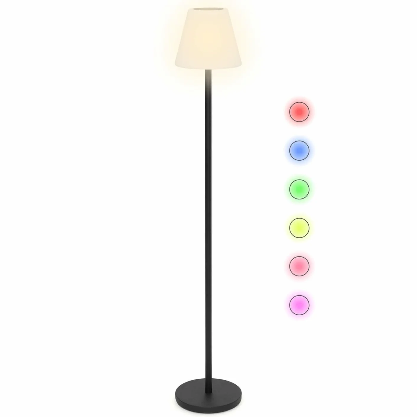 Lampadaire solaire extérieur LED multicolore