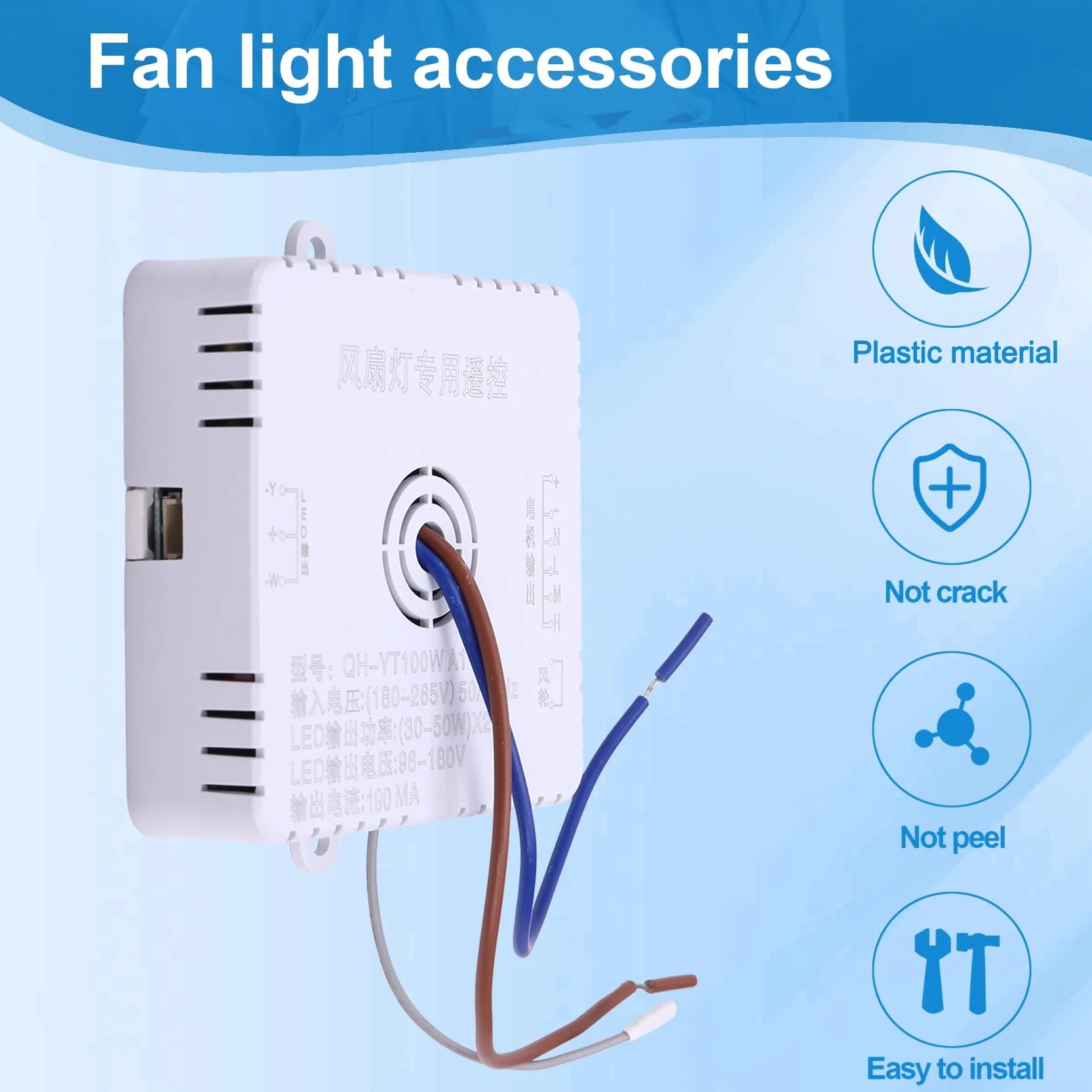 Ventilateur de Plafond avec Lumière Télécommande 100 W Accessoires 30-50 W x 2