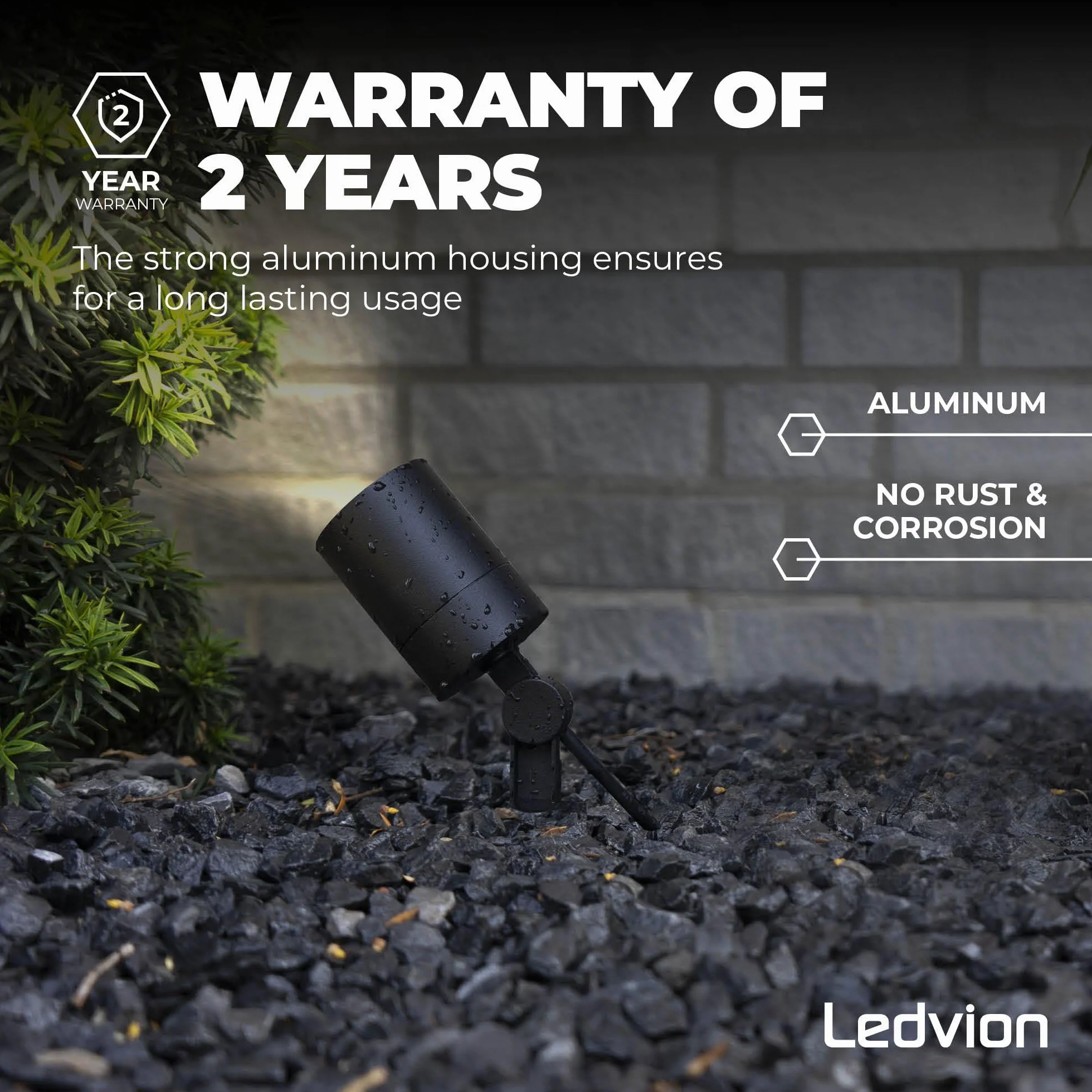 Ledvion 9X Spots LED GU10 Noir 5W IP65 Connexion Rapide