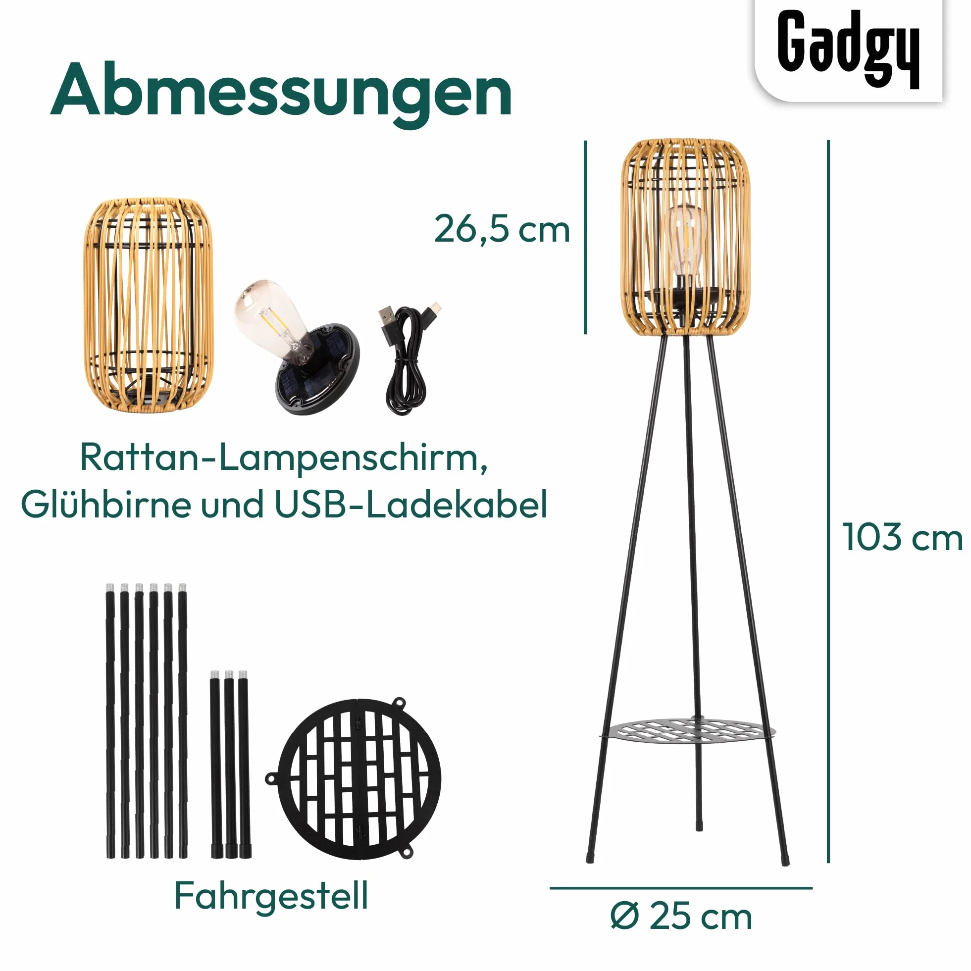 Lampe Solaire sur Pied Extérieure Led Gadgy, Lumière de Jardin Étanche Lanterne pour Balcon