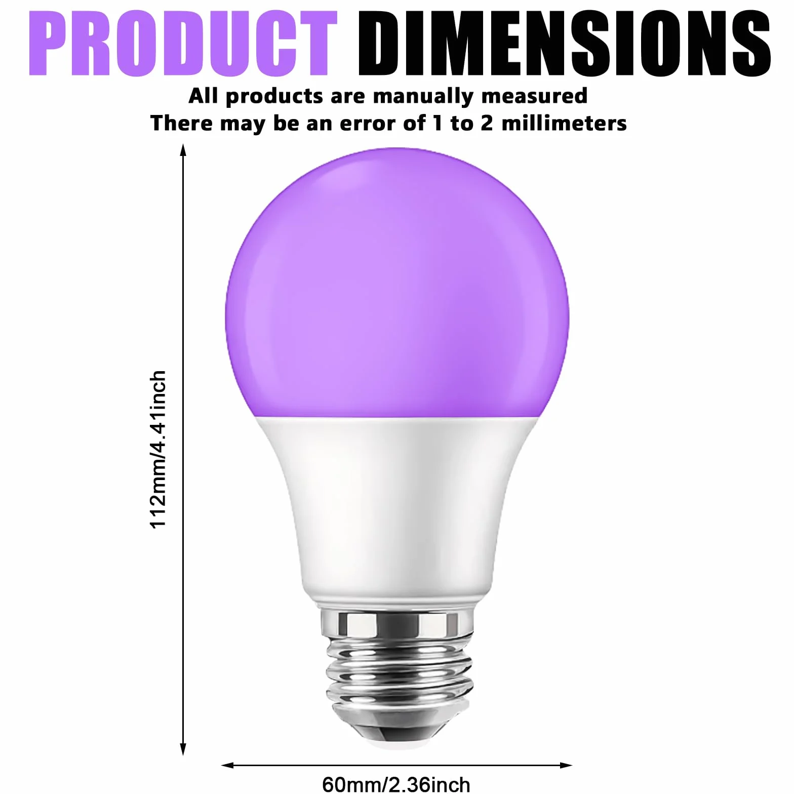 Ampoules UV LED E27 9W 385-400 nm Lot de 4 lumière noire