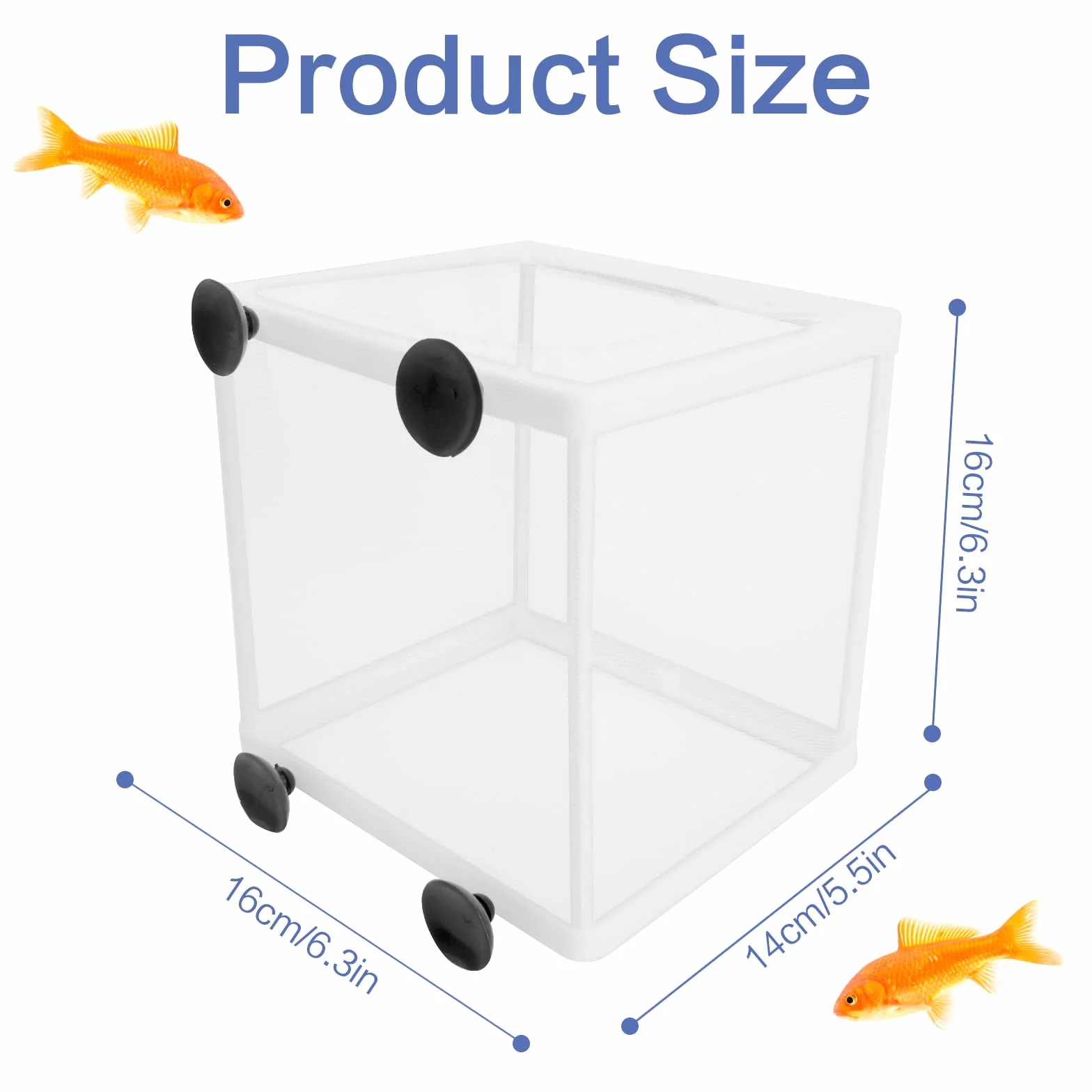 Aquarium Fish Breeding Box 2 Pcs Incubator Isolation Net with 8 Suction Cups
