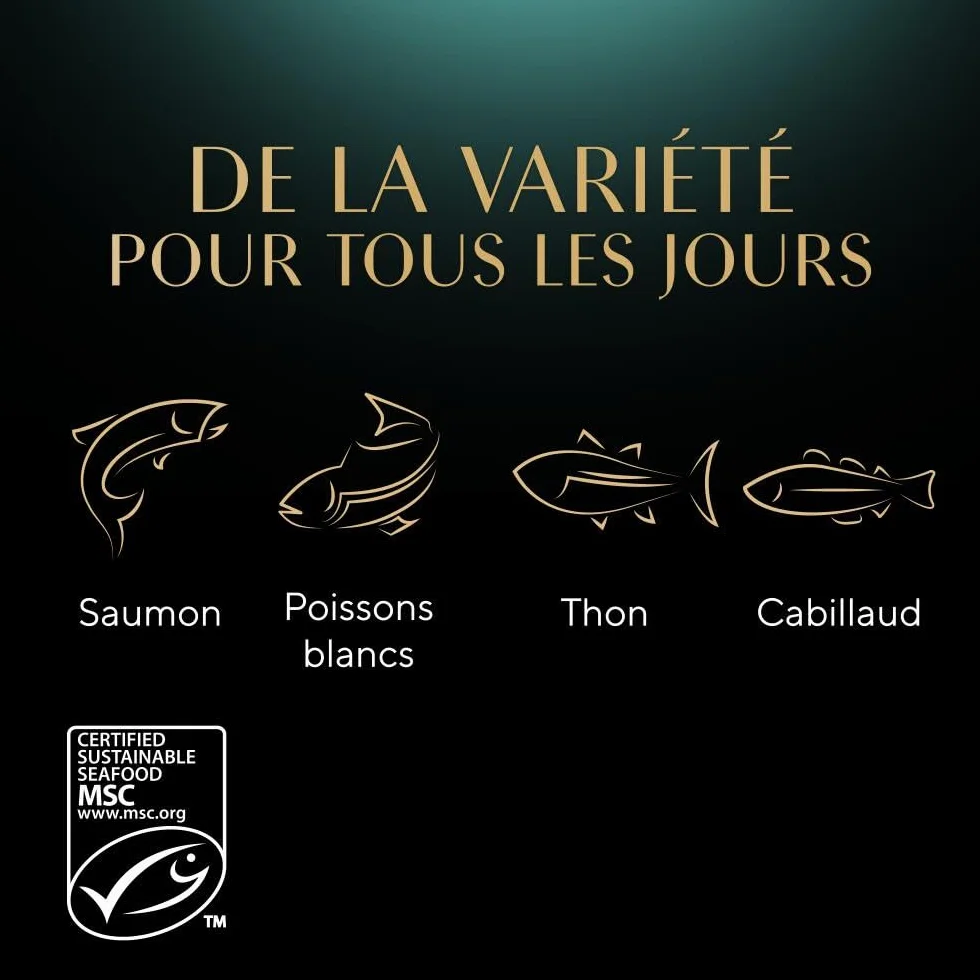 Sheba Sauce Collection Sachets fraîcheur Nourriture Humide aux Poissons pour Chat Adulte 40x85g