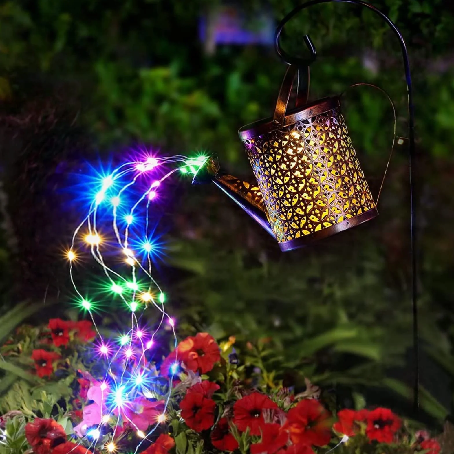 Lampe Arrosoir Solaire Extérieur 60 LED Lanterne Étanche IP65 Blanc Chaud Jardin