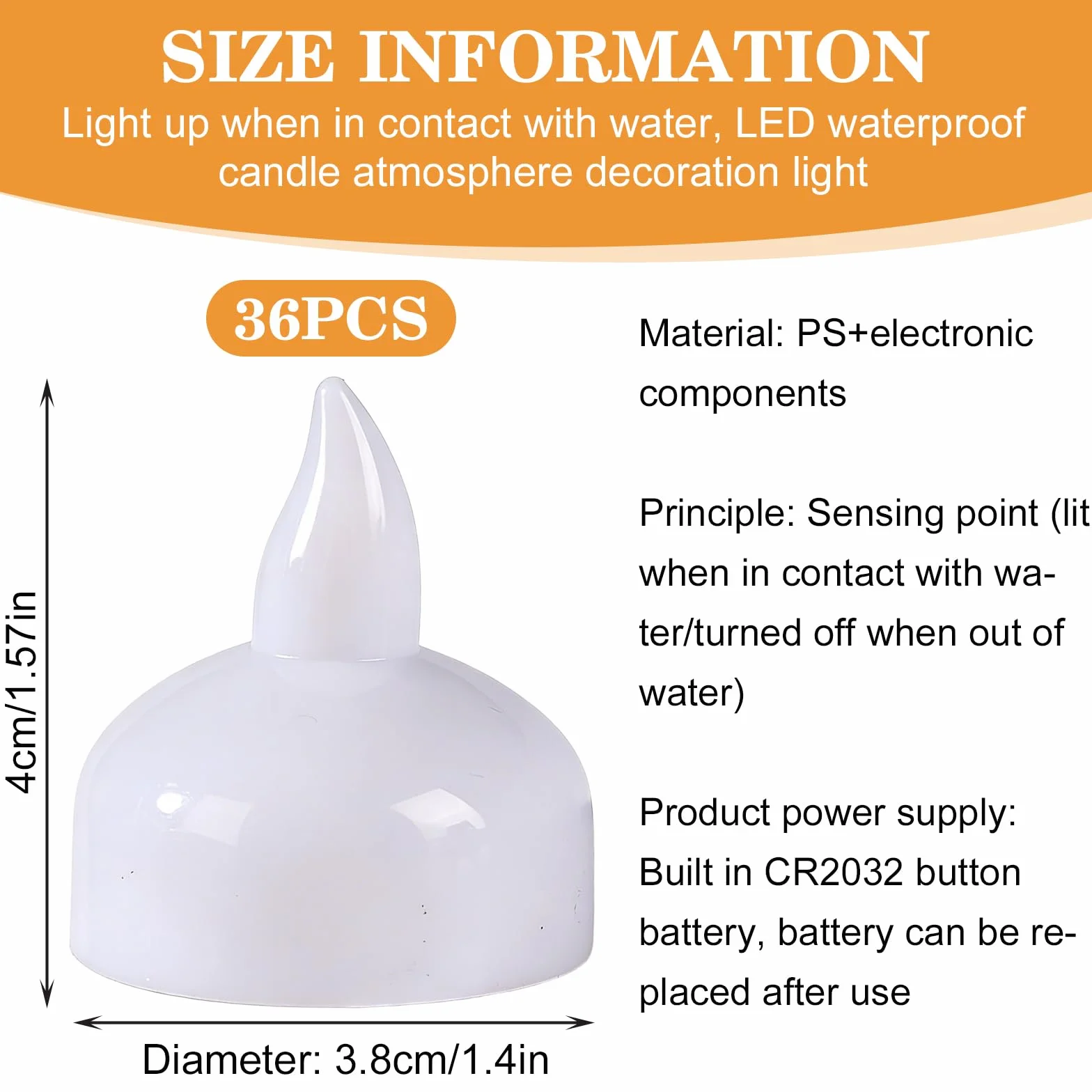Bougies LED Flottantes Chauffe-Plat 36 pièces Blanc Chaud Sans Flamme