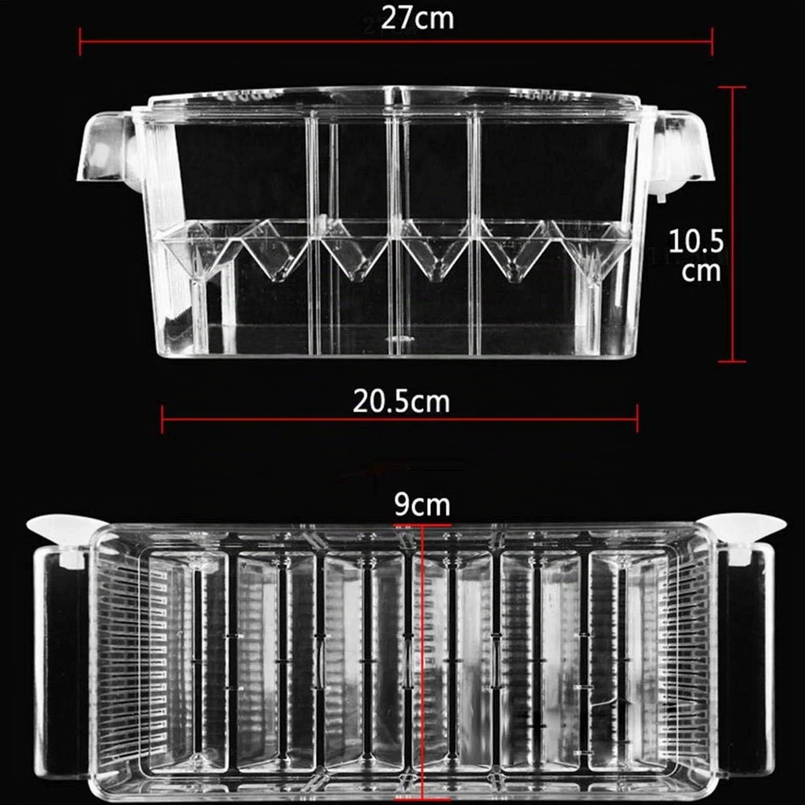 Aquarium Boîte Couveuse Double Couche Transparent pour Petits Poissons Crevettes Guppy