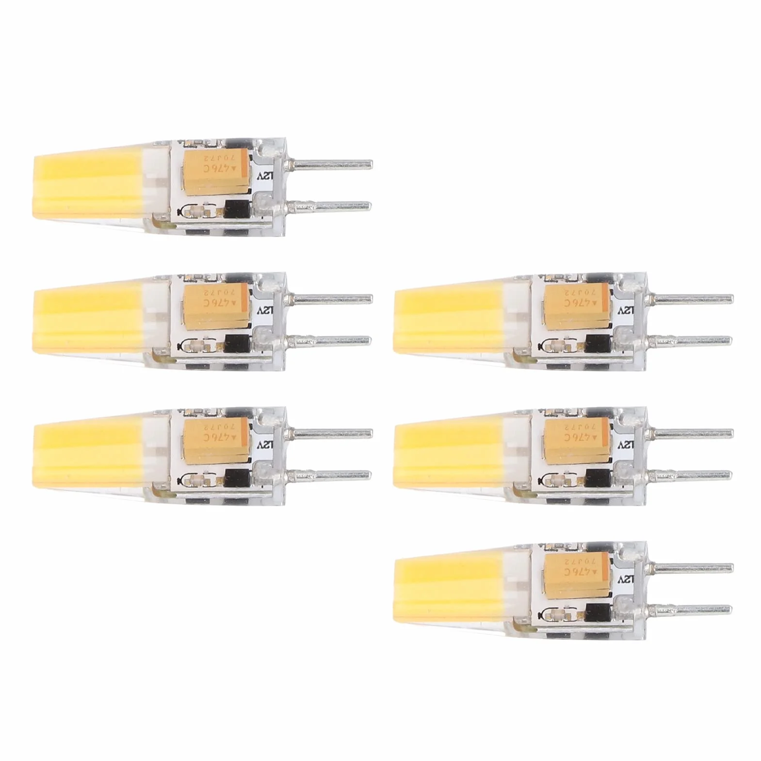 6pcs GY6.35 COB BUBB BUBE Économie d'énergie 5W AC DC12V Silicone Lampe de plafond pour lustres