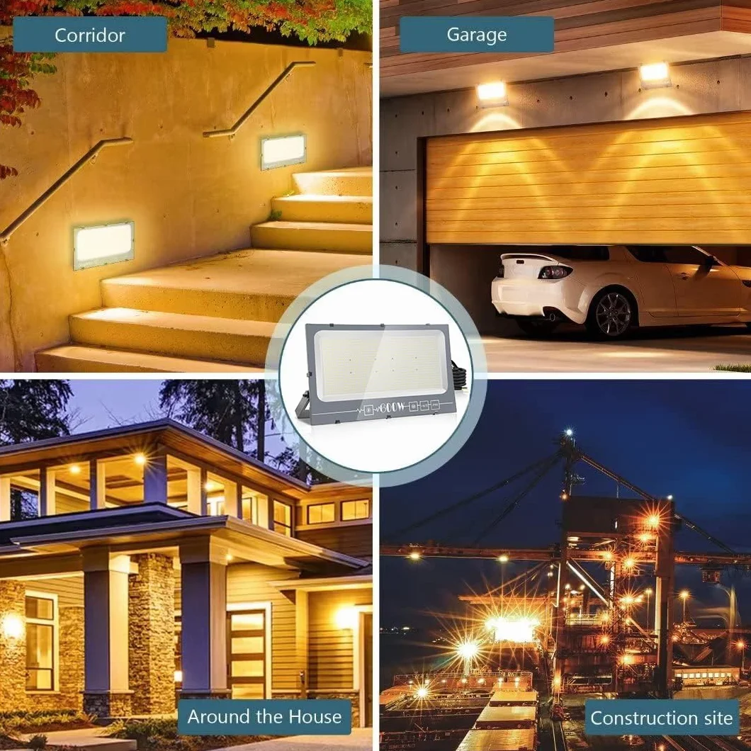 Projecteur Extérieur LED 600W 60000LM 6000K Blanc Froid IP66 Imperméable Floodlight Sécurité