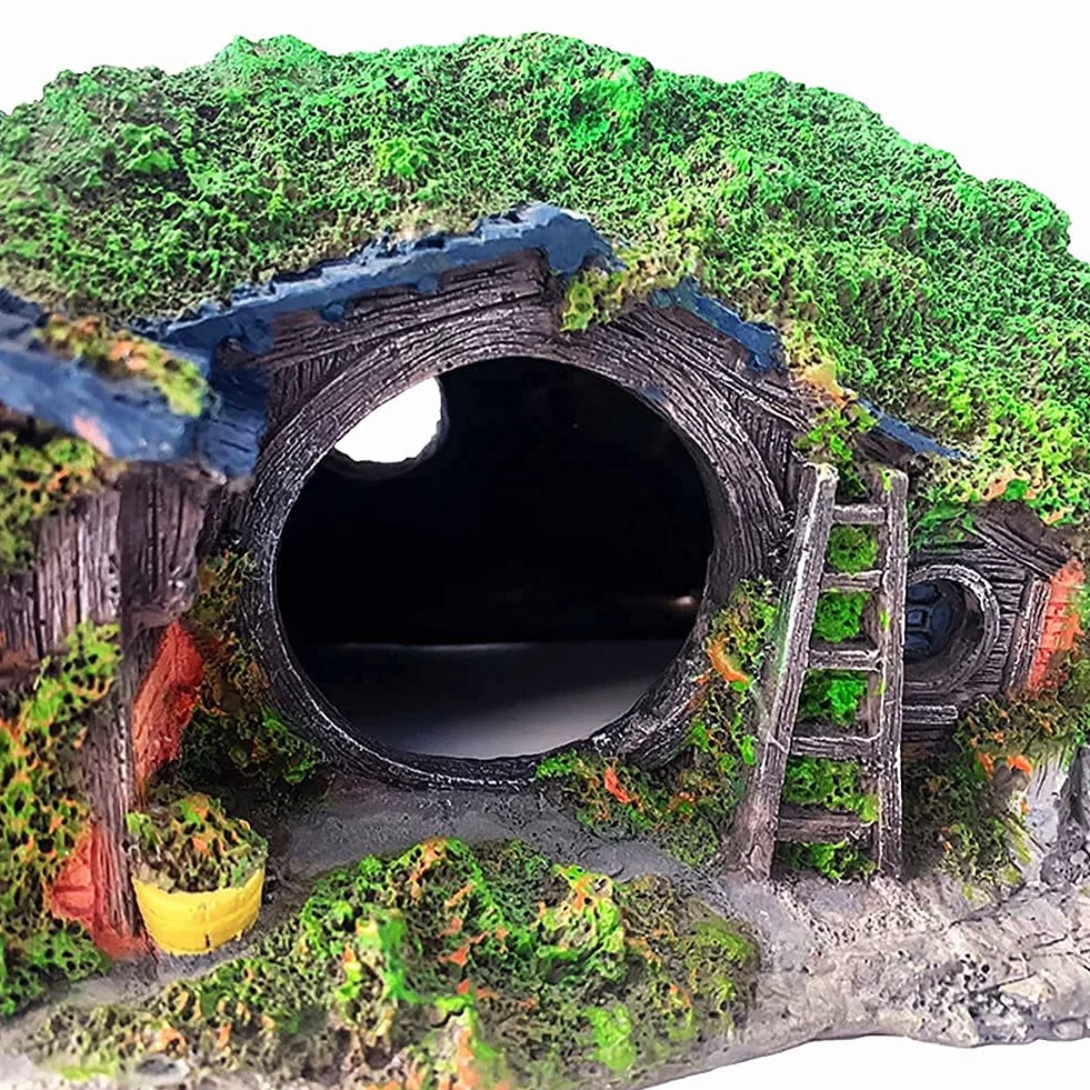 OMEM Reptile Hideout Aquarium Décoration Rockery Gecko Snake Wetland