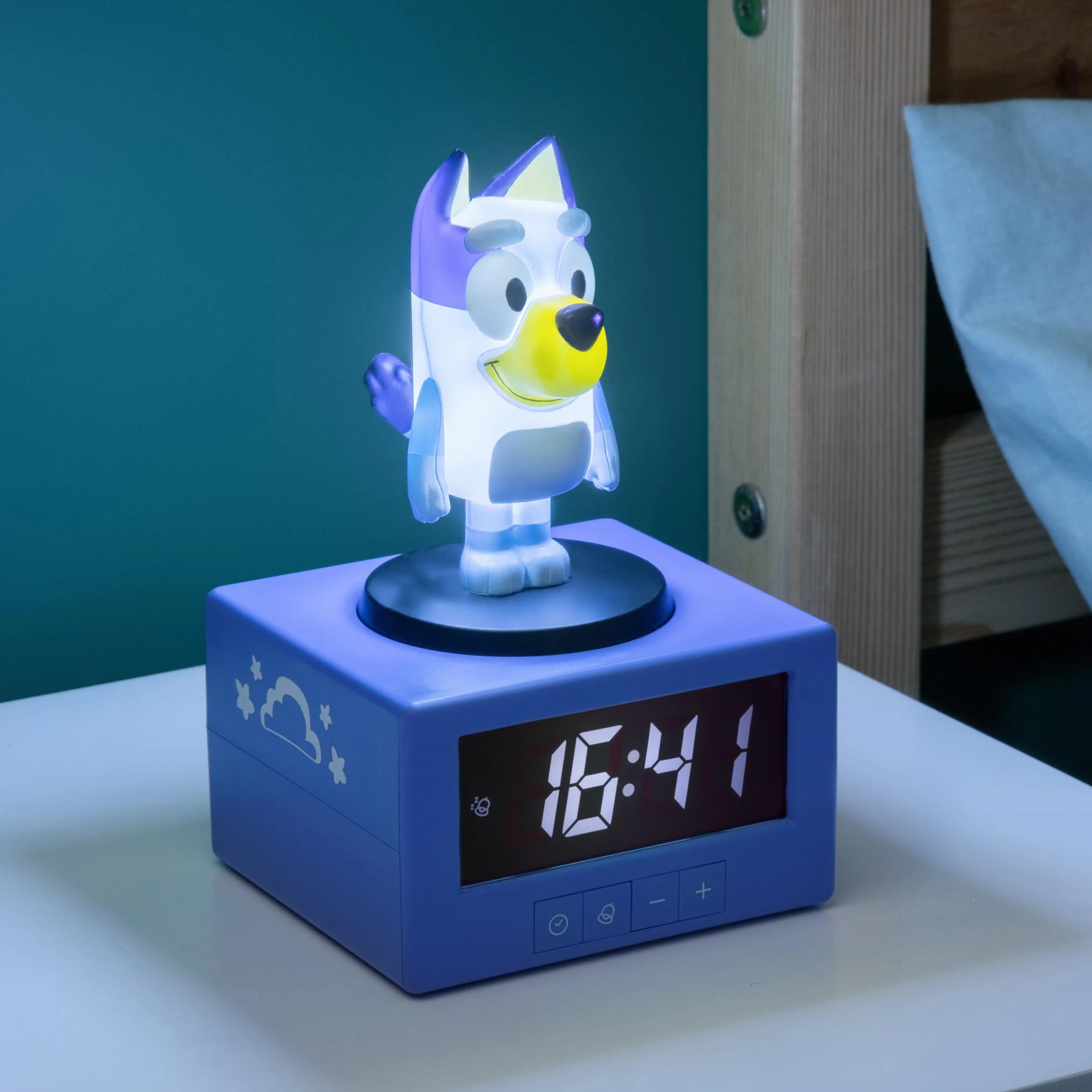 Paladone Réveil Numérique avec Veilleuse et Musique Bluey – Produit Officiel pour Enfants, Décoration de Chambre