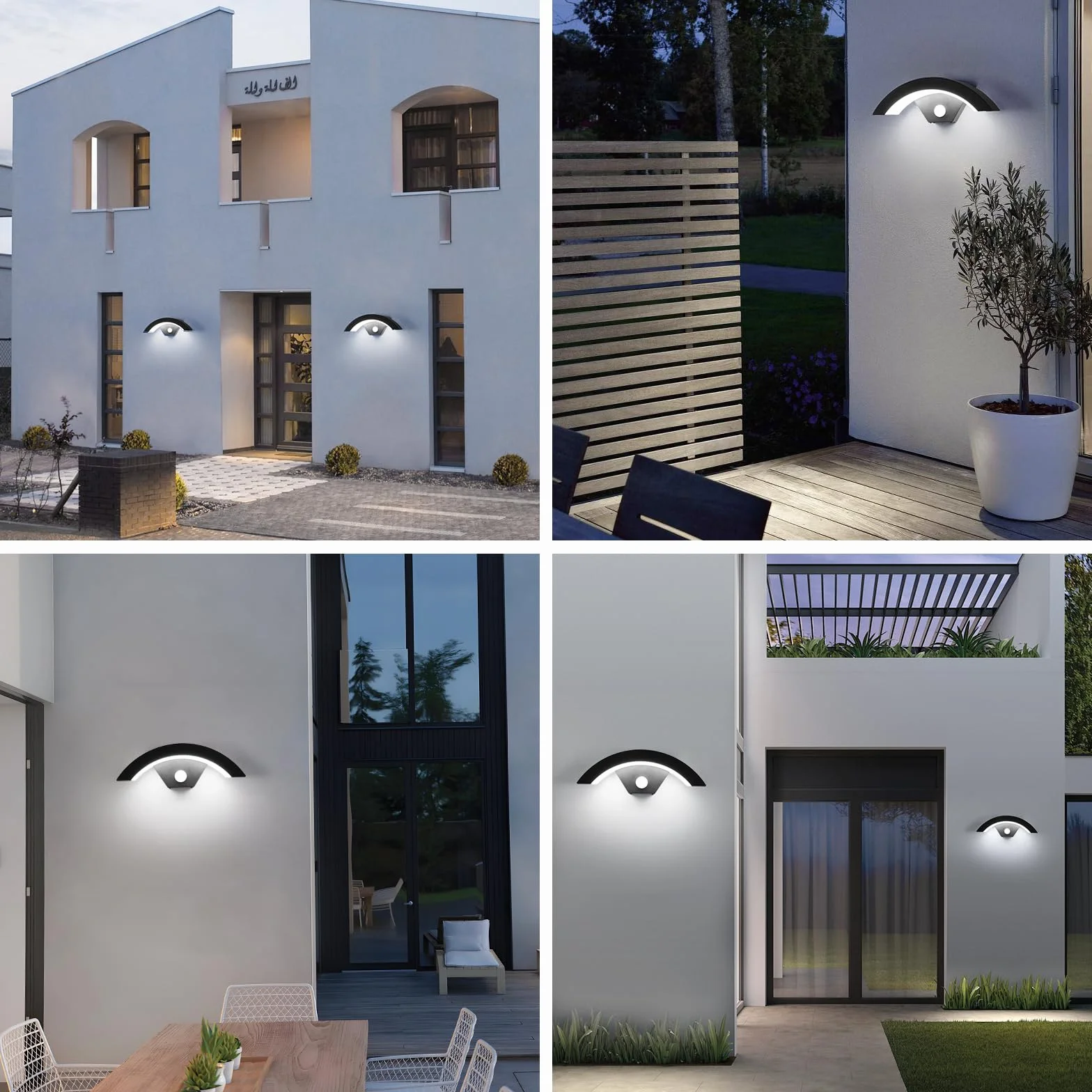 Comely 24W Applique Murale Exterieure LED IP65 Détecteur de Mouvement 6500K Noir