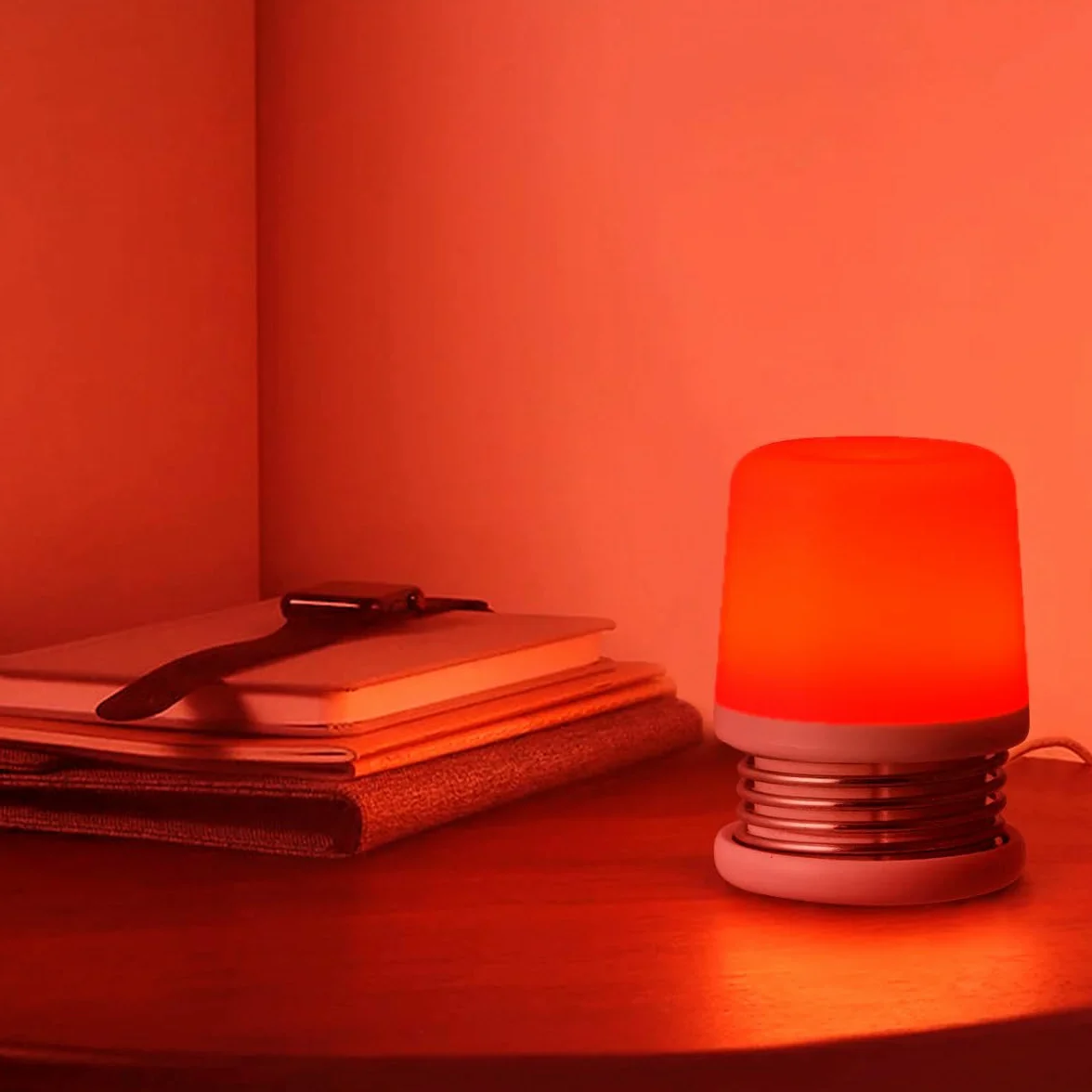 Lampe de nuit ambre rouge sommeil 1600K 625nm sans lumière bleue rechargeable USB-C
