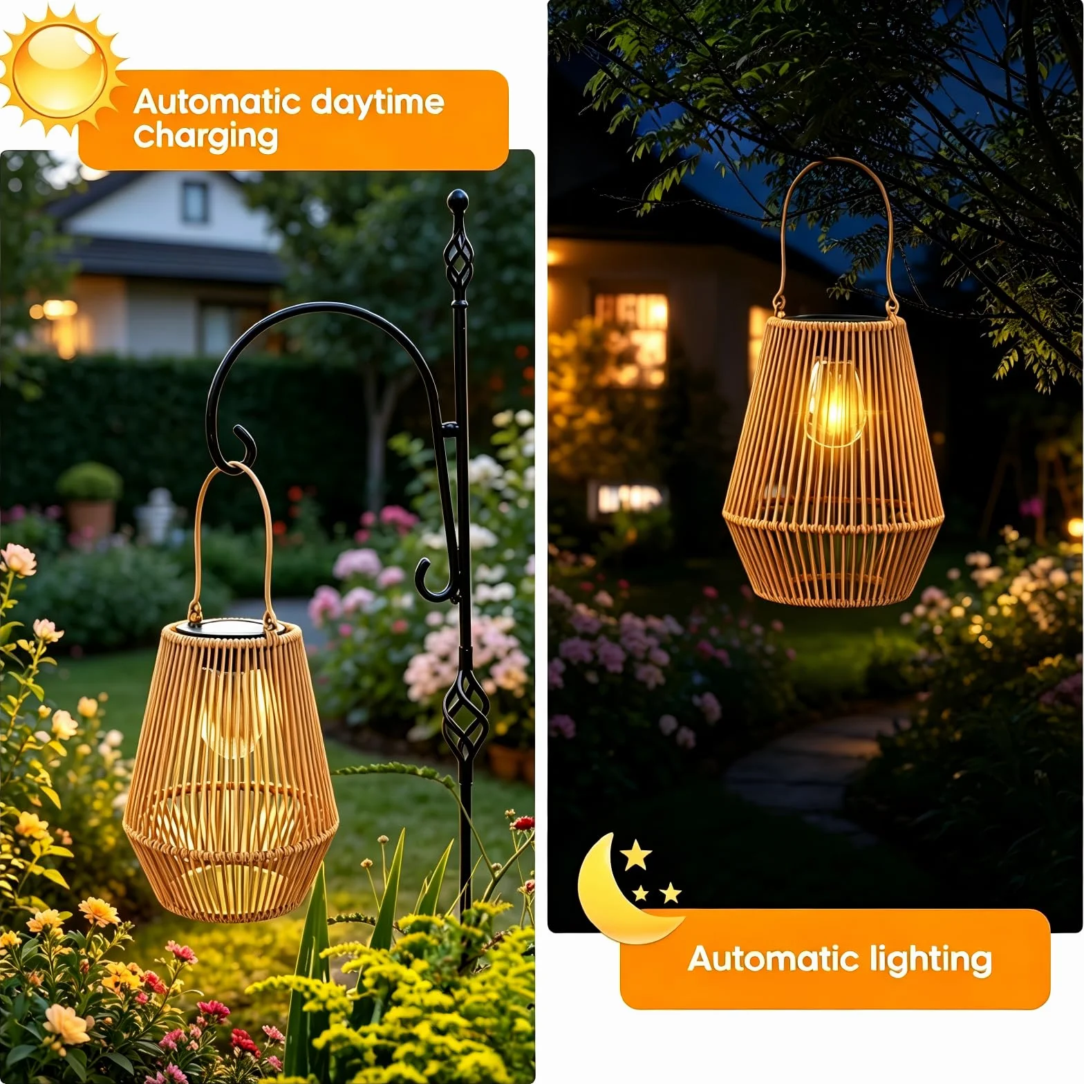 KagoLing Lanterne Solaire Exterieur Jardin IP65 Suspendre pour Noël Halloween Balcon
