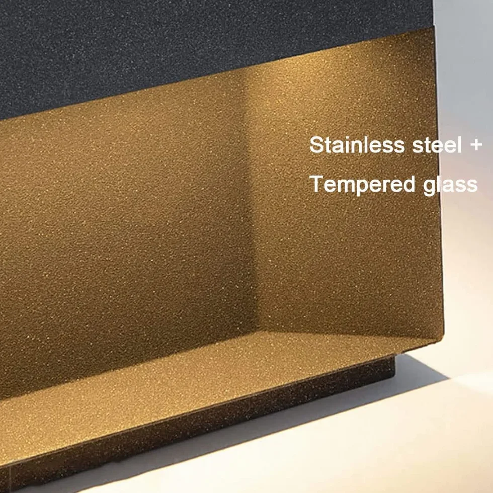 Lampadaire extérieur carré étanche en acier inoxydable LED 30 cm