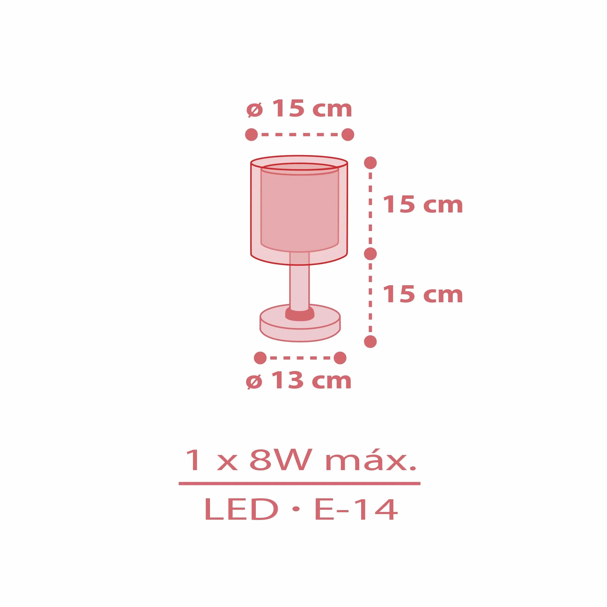 Dalber Lampe de chevet enfant Rainbow arc-en-ciel G4 LED 4 W Rose