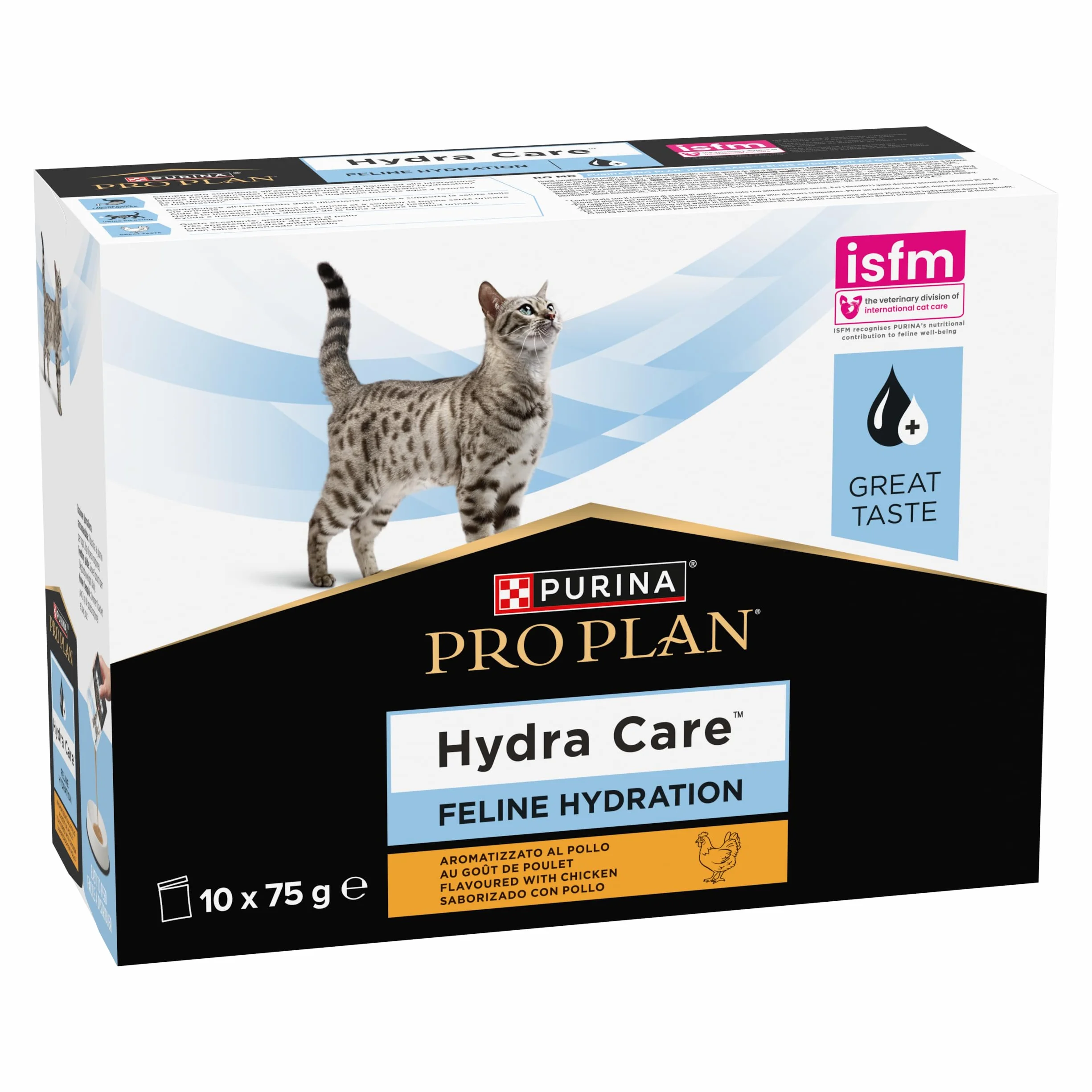 PURINA Pro Plan HYDRACARE Aliment complémentaire pour Chats Adultes Au Poulet Sachets 10x75g