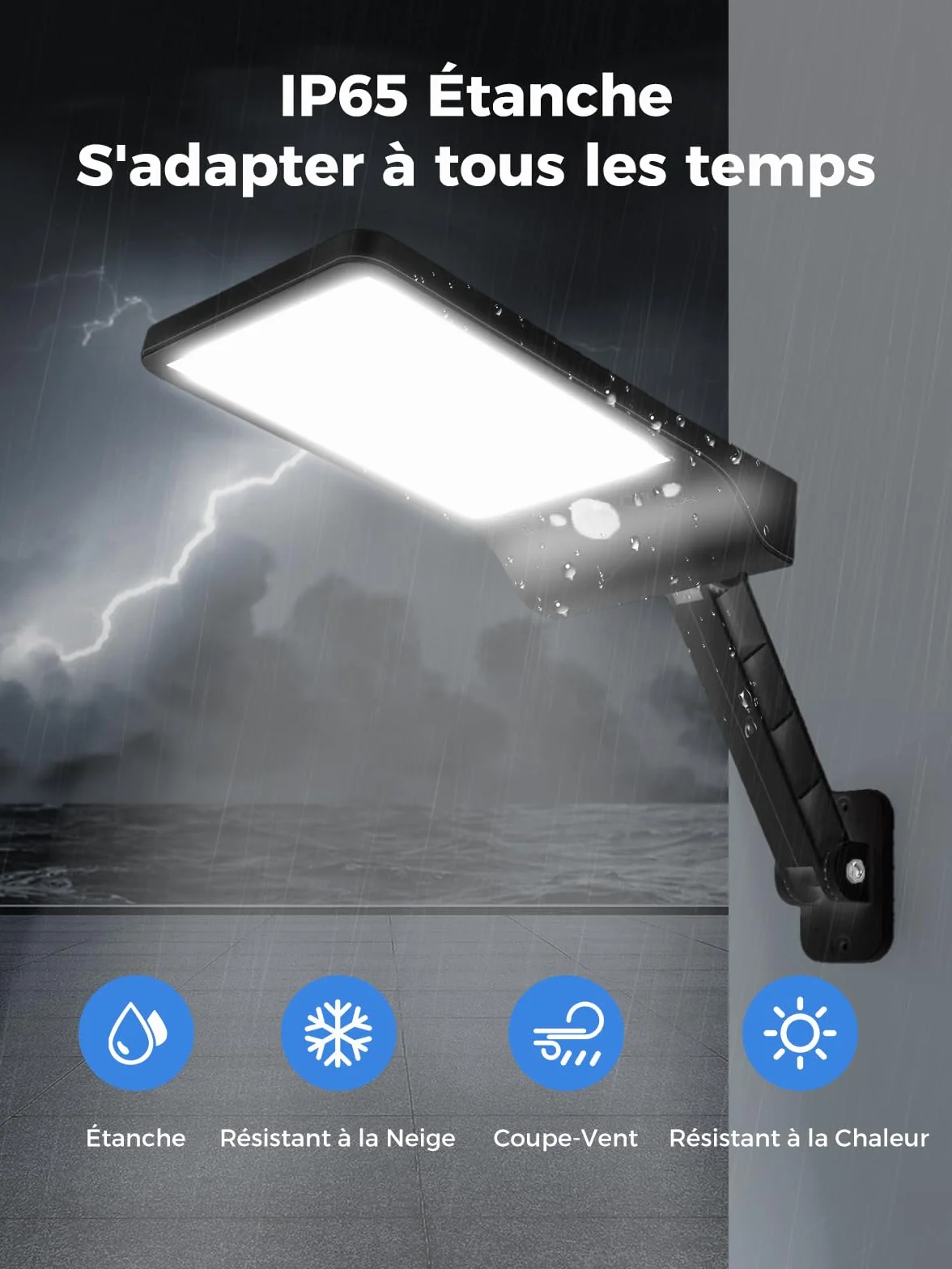 COLBOR Lampe Solaire Extérieur 56 LEDs Détecteur de Mouvement IP65 Étanche Télécommande Noir