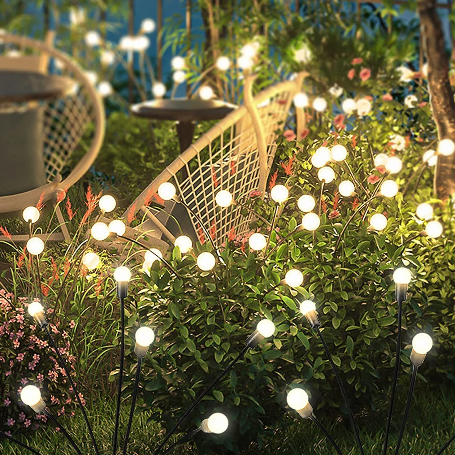 Kizozo Lampe Solaire Jardin 40LED IP65 Étanche Blanc Chaud