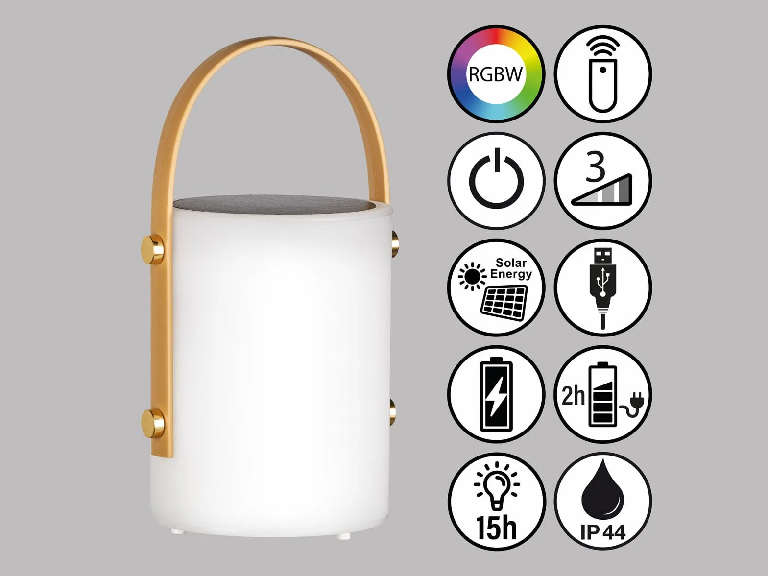 Lampes de table solaires d'extérieur 24 cm RVB avec télécommande Lot de 2