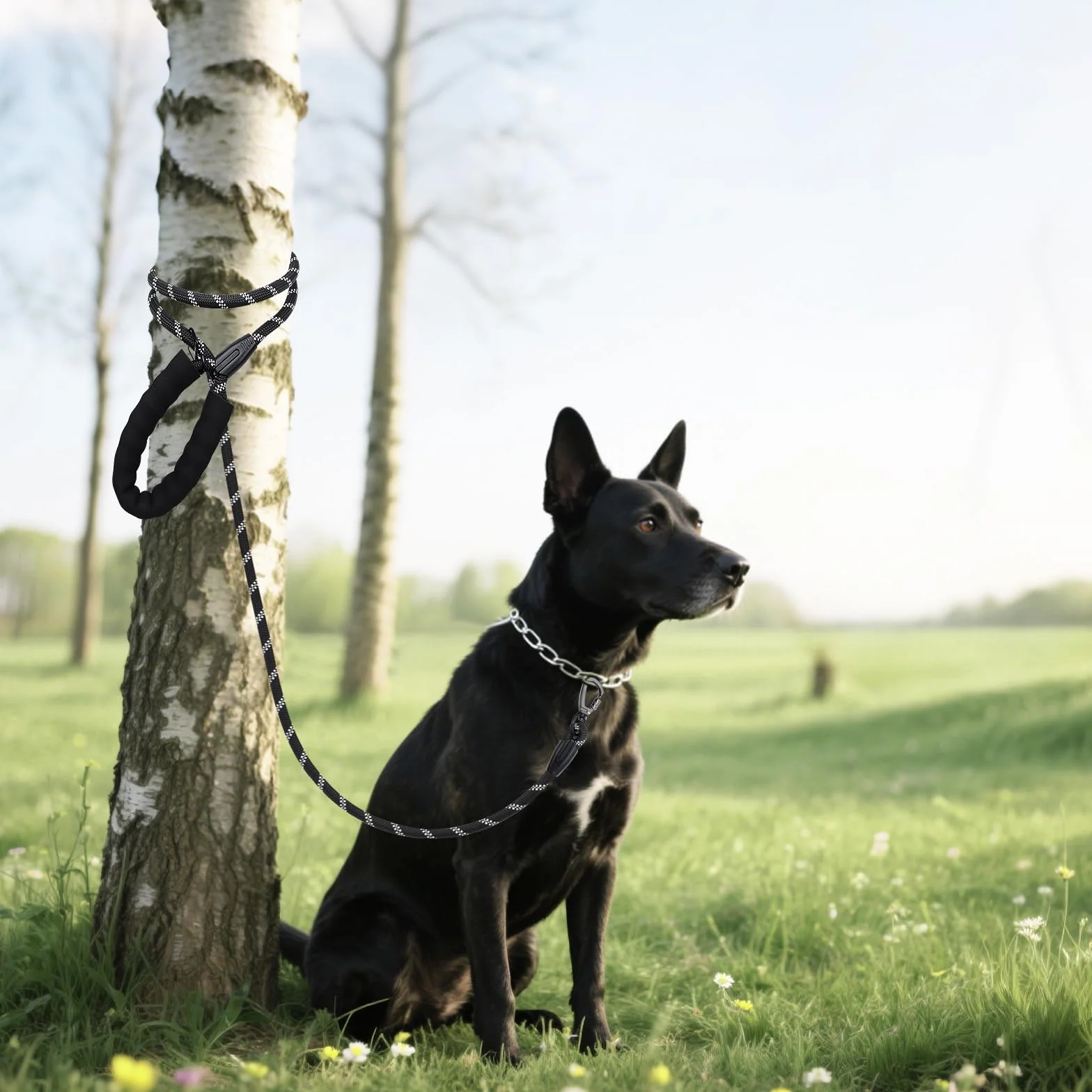 Longe pour Chien 10M Laisse de Dressage avec Poignée Rembourrée