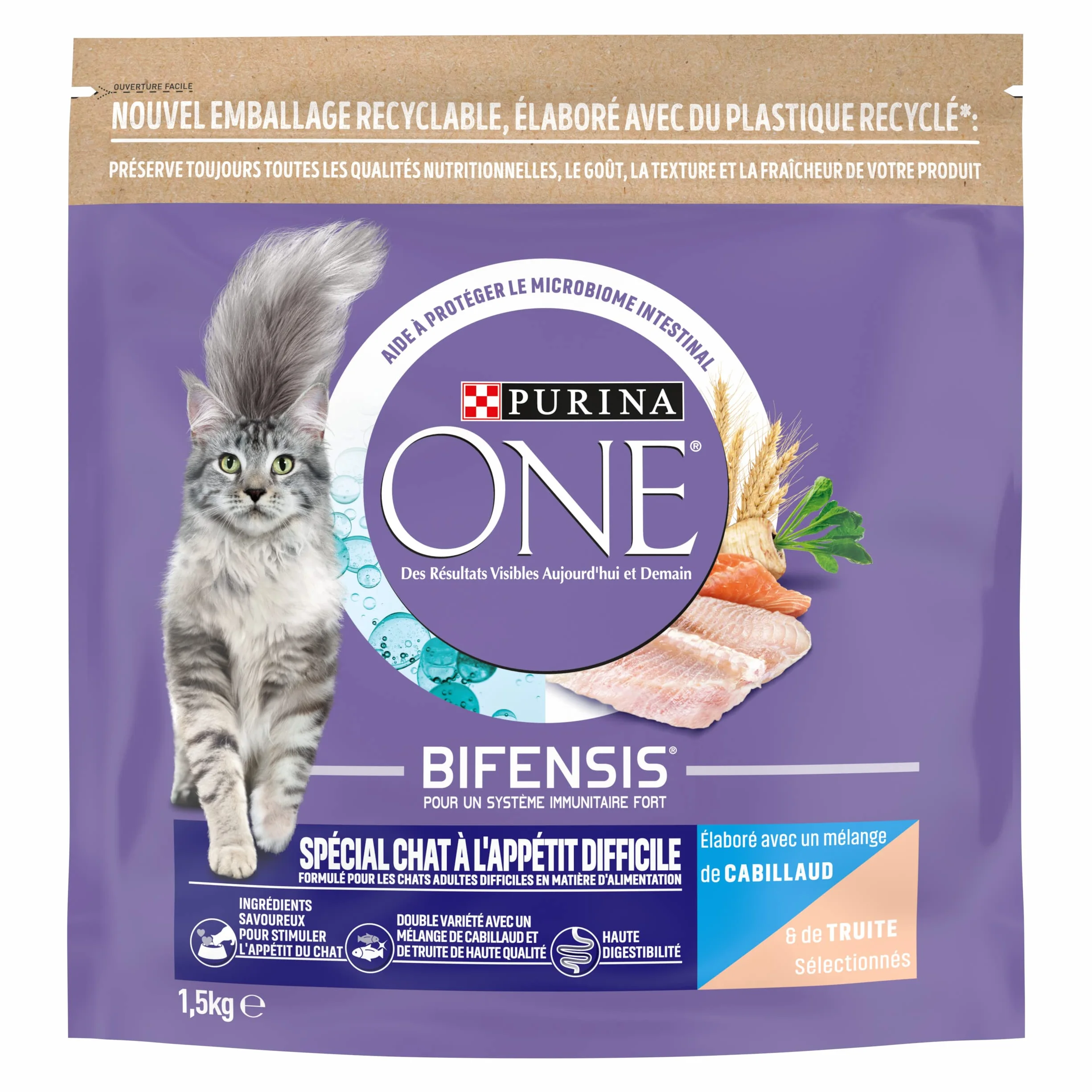 PURINA ONE BIFENSIS Croquettes Chat Adulte à l'appétit difficile 1,5 kg