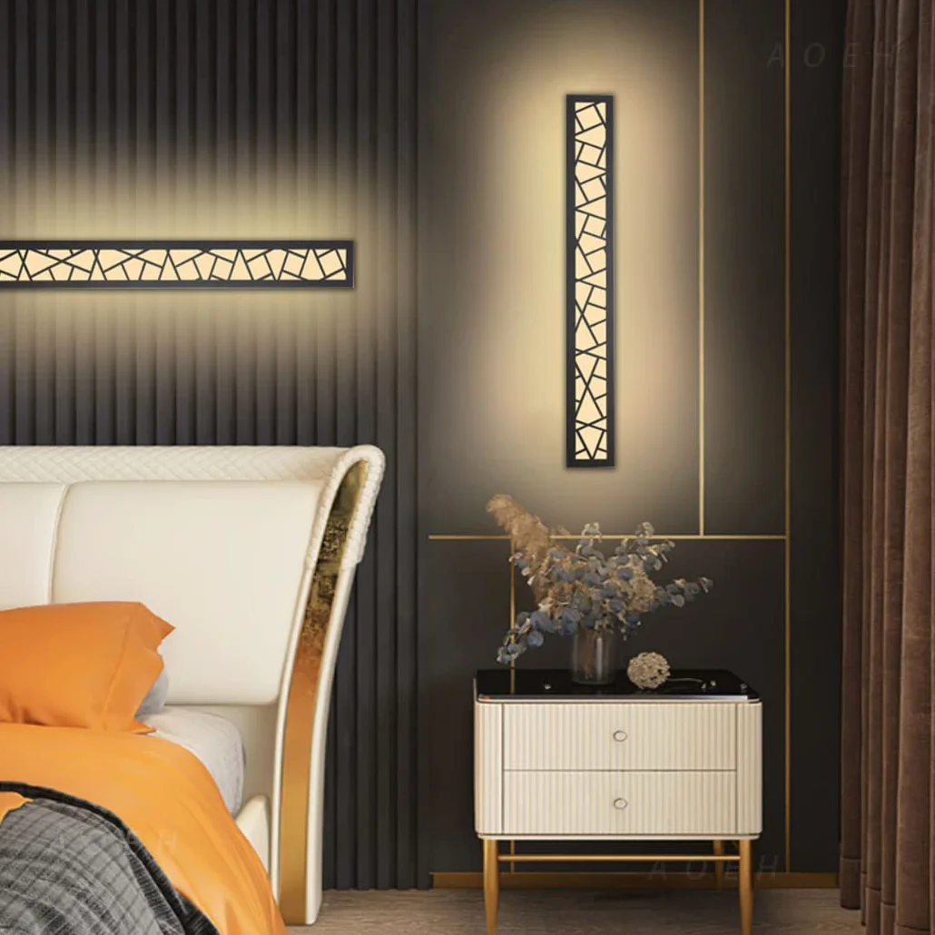 Applique Murale LED étanche IP65 Aluminium Nid d'Oiseau L60cm Blanc Chaud