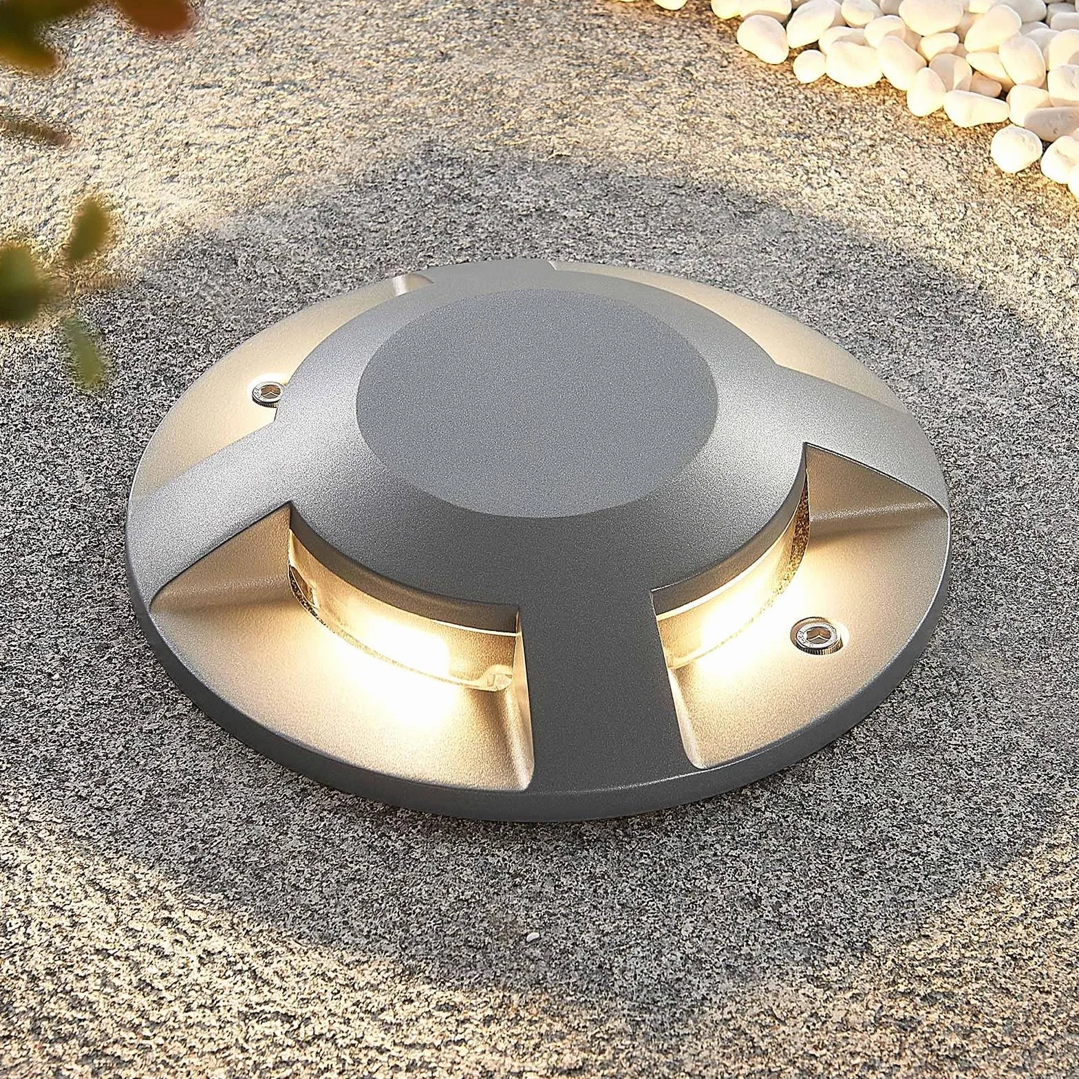Projecteur d’extérieur LED Jeffrey Gris Aluminium 1 lampe pour jardin terrasse