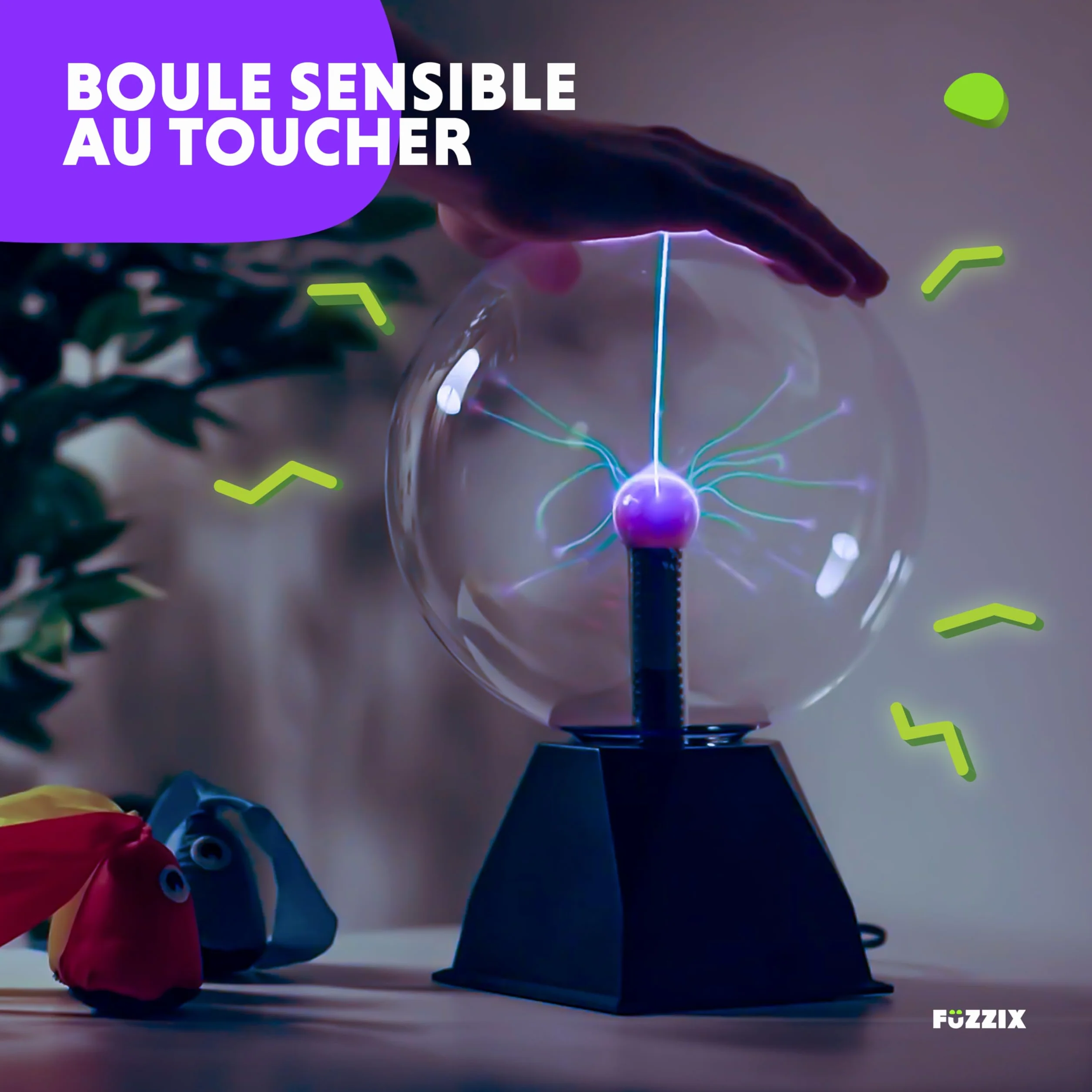 Lampe Plasma Géante 20 x 29,5cm MAX PBL20, Boule Magique Tactile Sensible au Toucher et à la Musique, Résiste aux Rayures