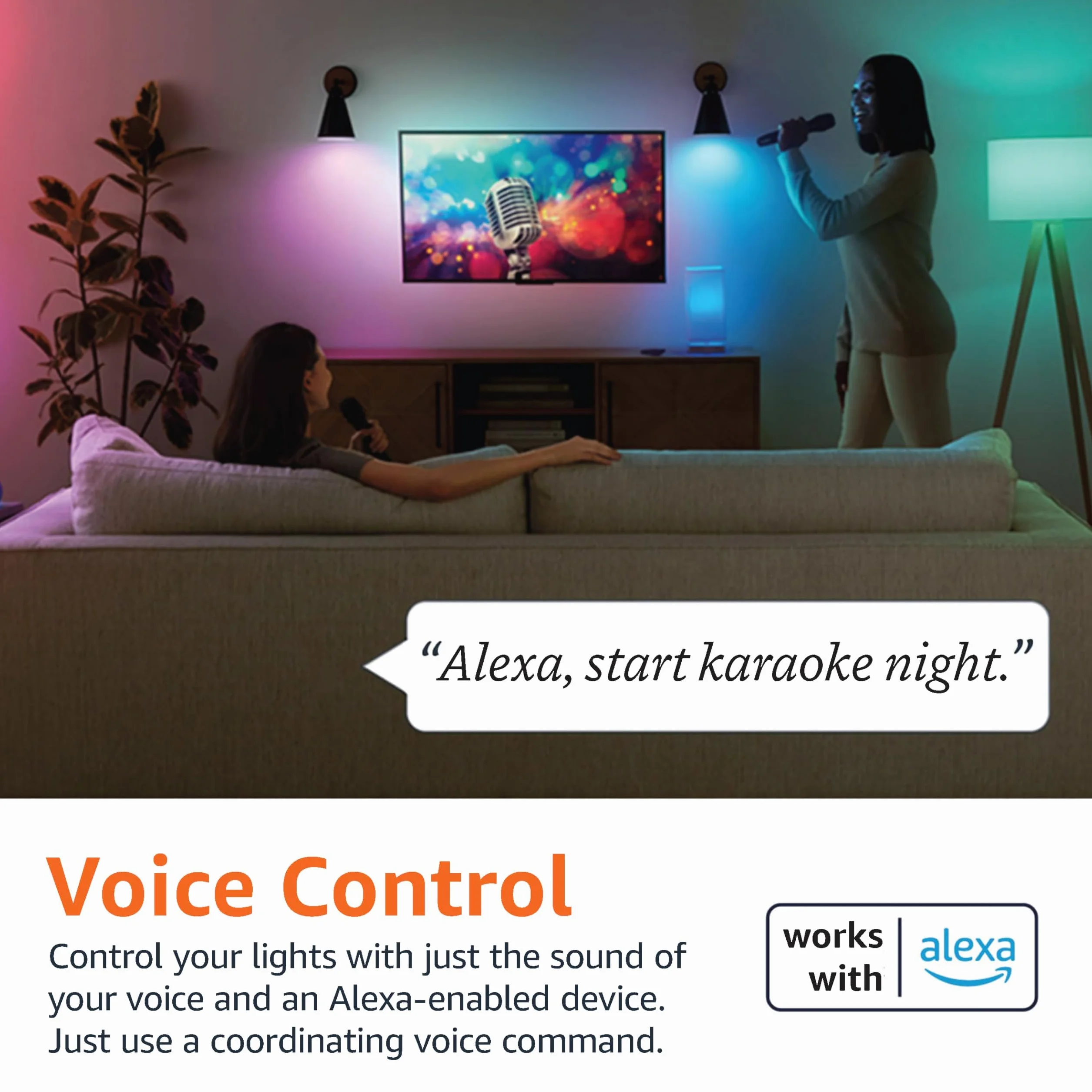 Amazon Basics Smart Ampoule LED multicolore E27 8W équivalent 60W compatible Alexa 2 pièces