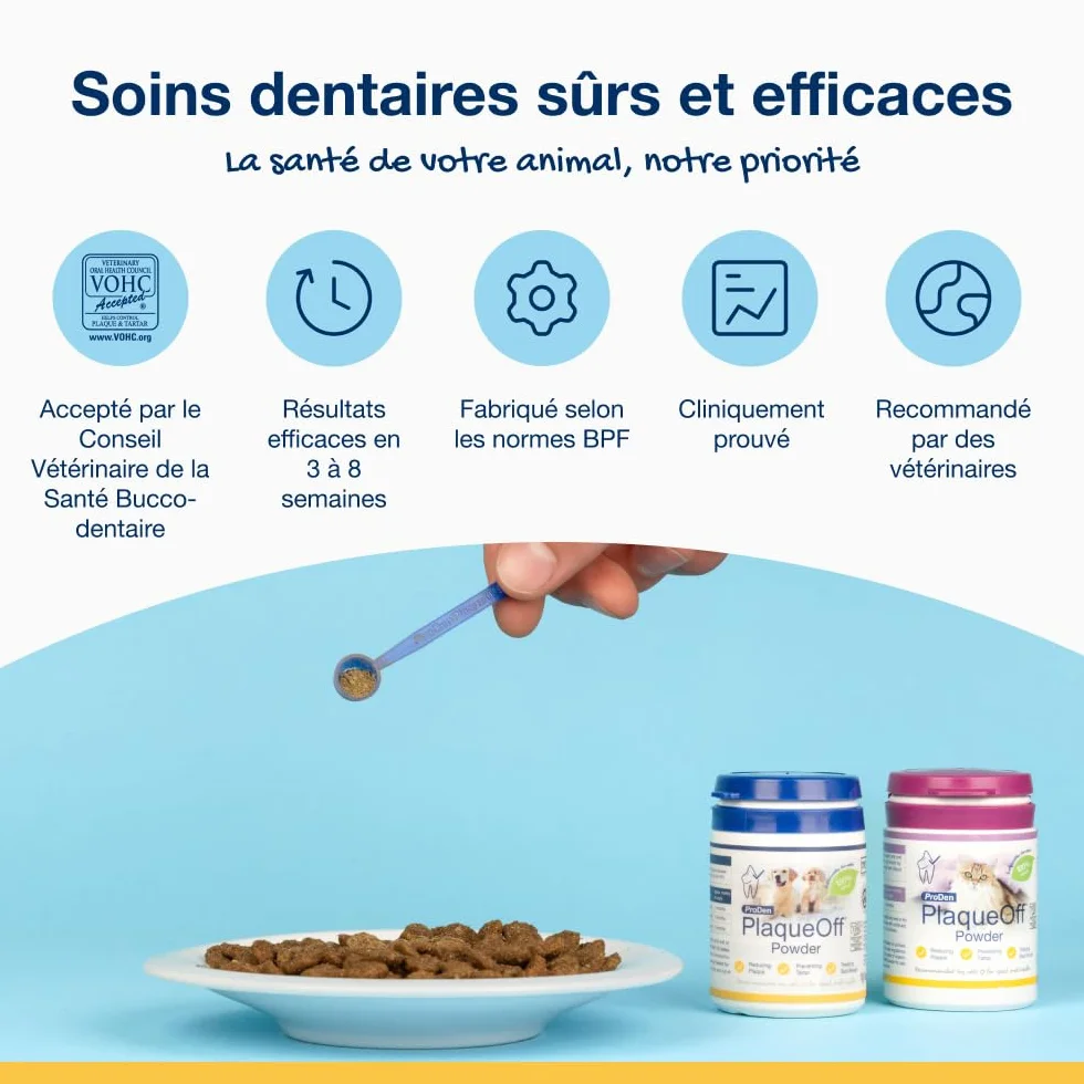 ProDen PlaqueOff Poudre Dentaire pour Chiens Anti-Tartre 60 g