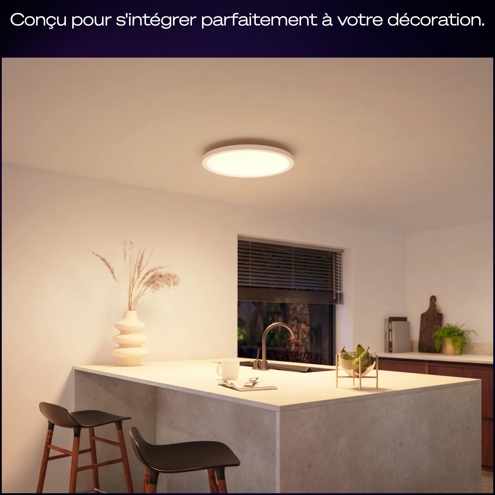 Philips Hue Devote Panneau LED connecté White and Color Ambiance Rond 30 cm 16,6W 2000 lumens