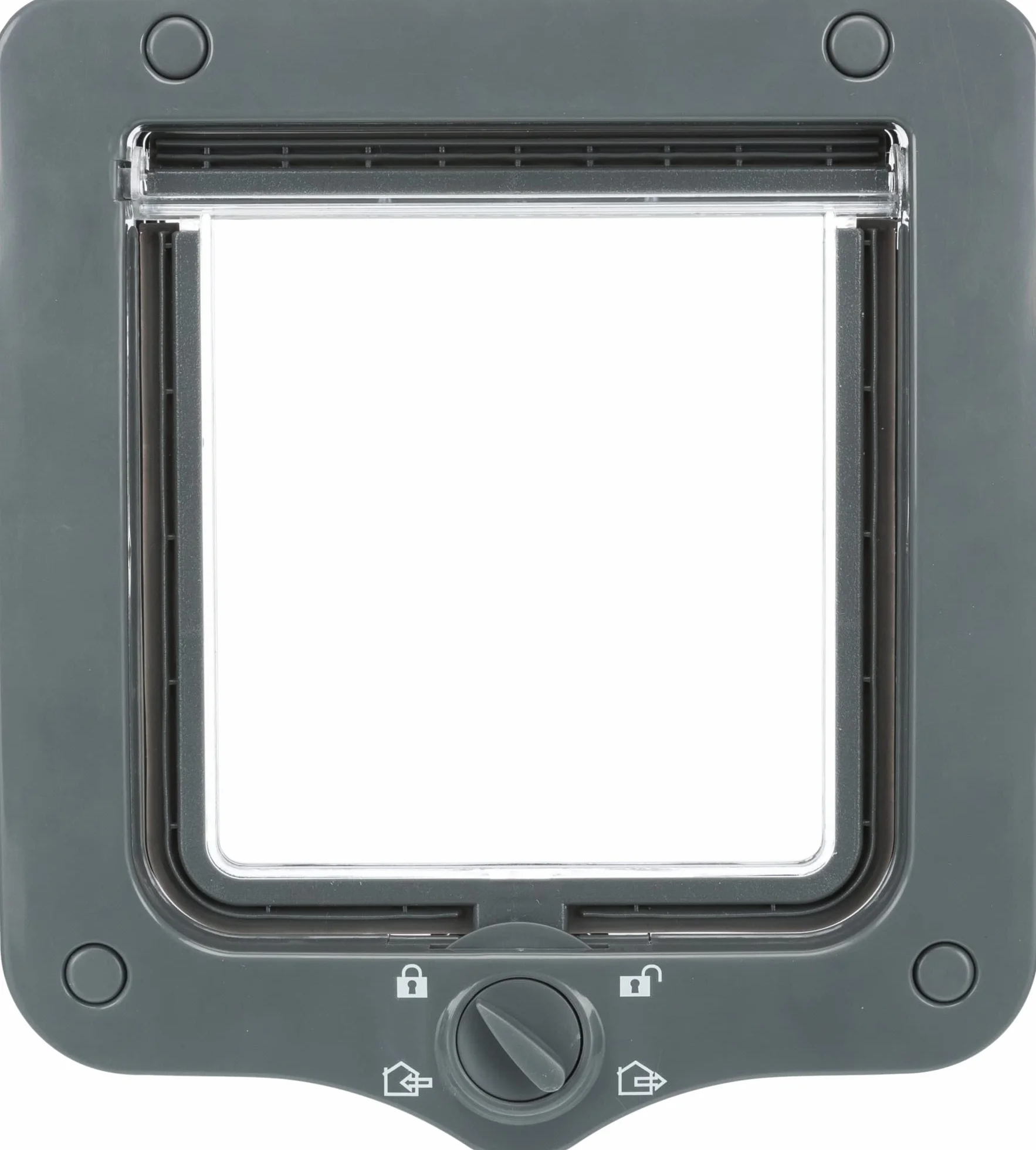 Trixie Chatière étanche silencieuse Porte à 4 Voies avec Tunnel 20x22 cm Trappe 14x15,5 cm Gris
