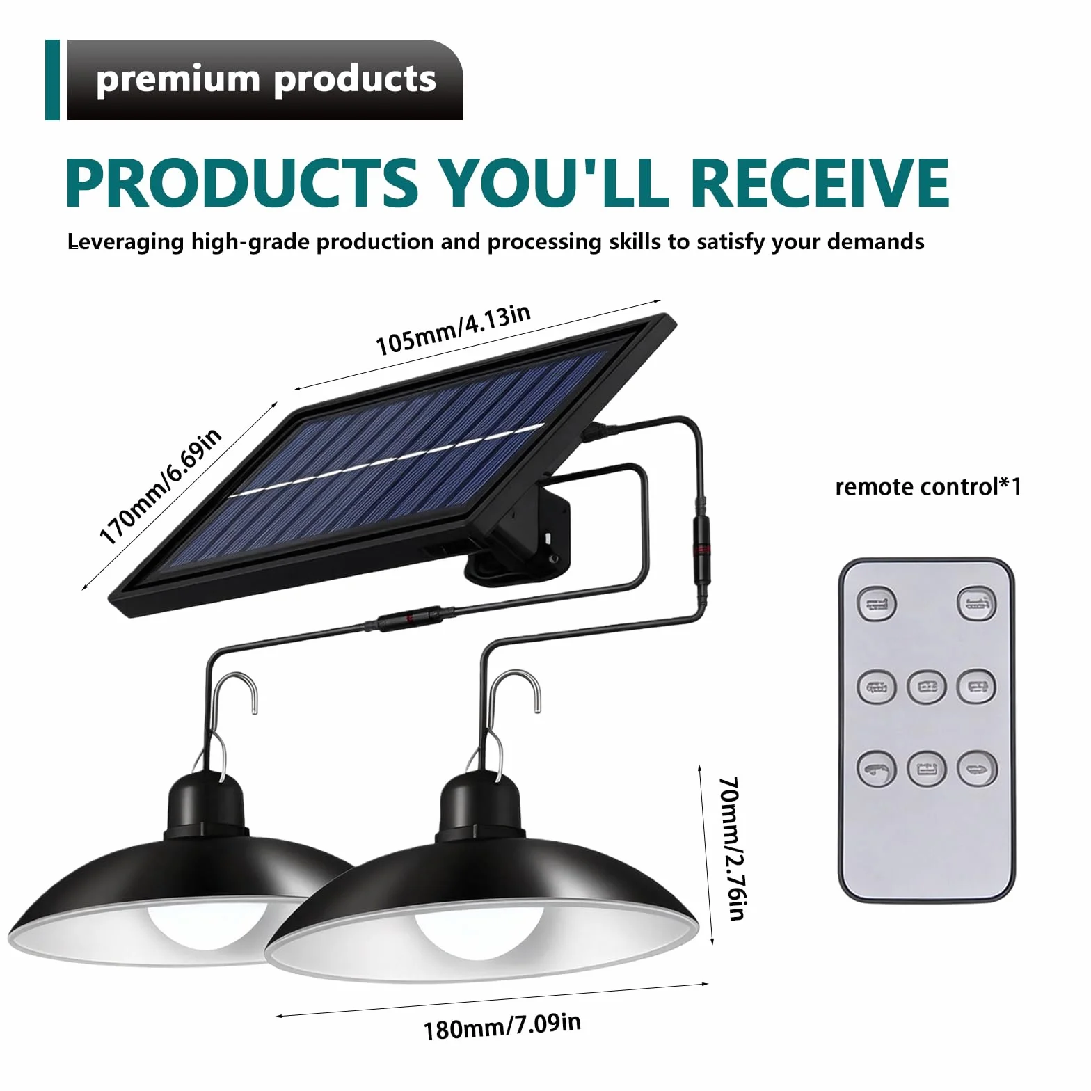 Lampe Solaire LED Intérieur Extérieur avec Télécommande, 3 Luminosités, Chaud, pour Jardin Pergola Garage