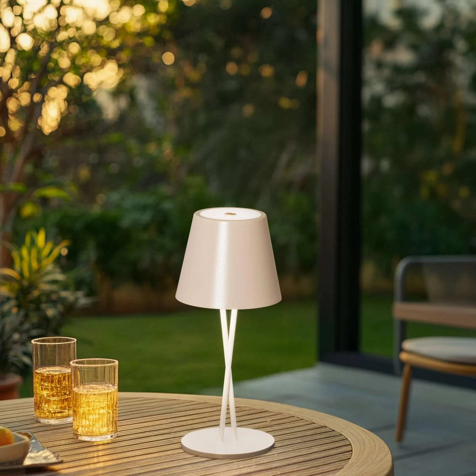 Lindby LED Luminaire de terrasse Janea à intensité variable Beige Métal 1 lampe