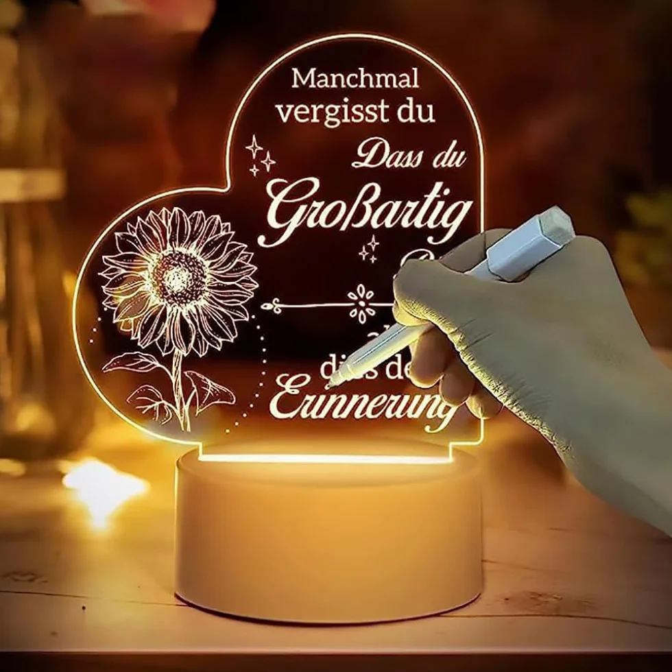 LELYFIT Veilleuse Personnalisée 16 Couleurs LED Lampe Créative Effaçable Illusion Télécommande Cadeau