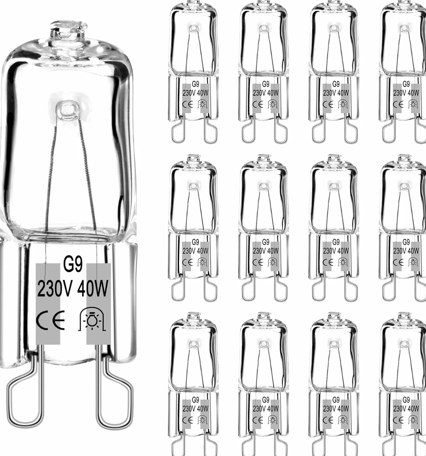 Ampoule Halogène G9 40W 230V Blanc Chaud 560LM 2700K Dimmable 12 Pièces