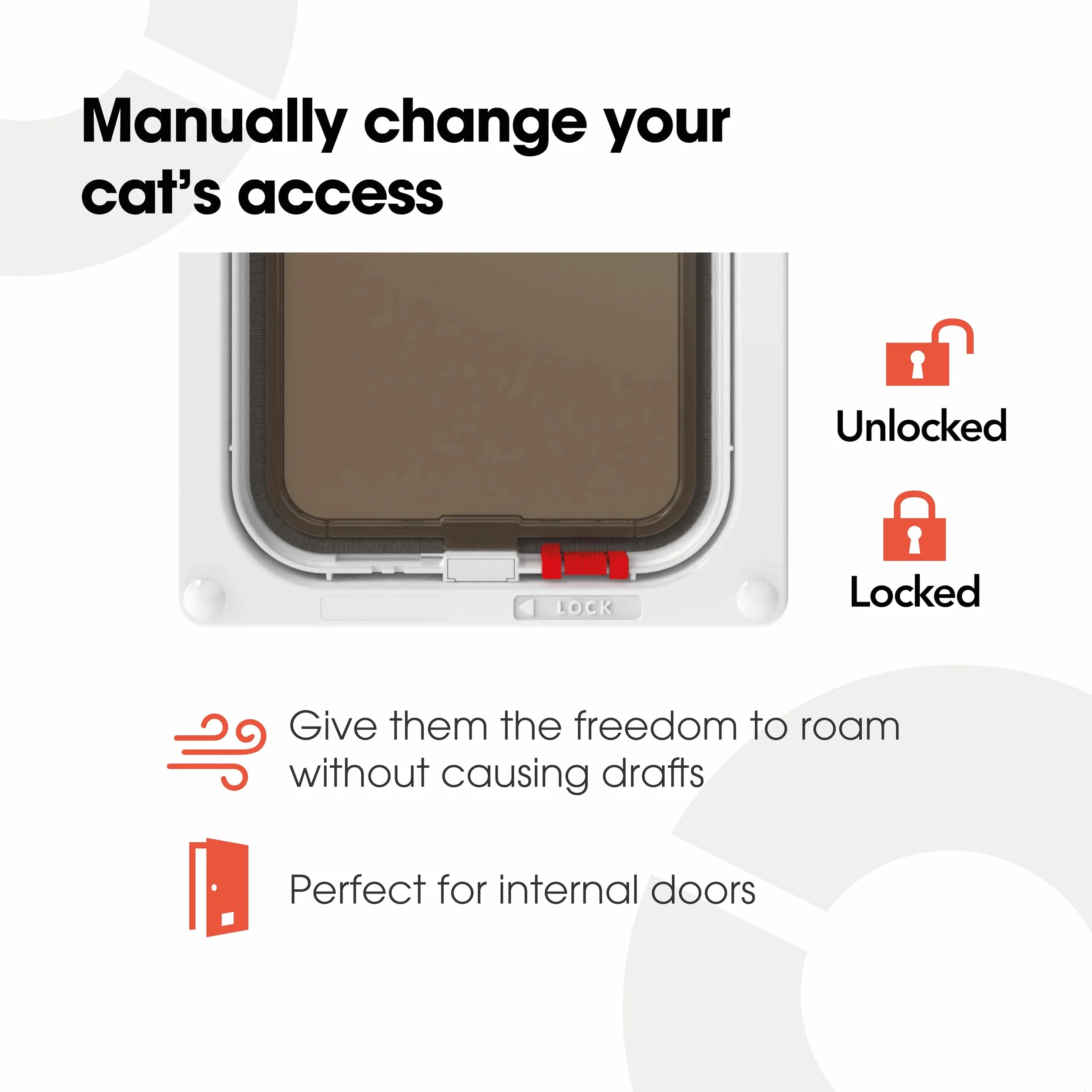 Cat Mate Chatière Verrouillable pour Portes UPVC et Bois - Blanc