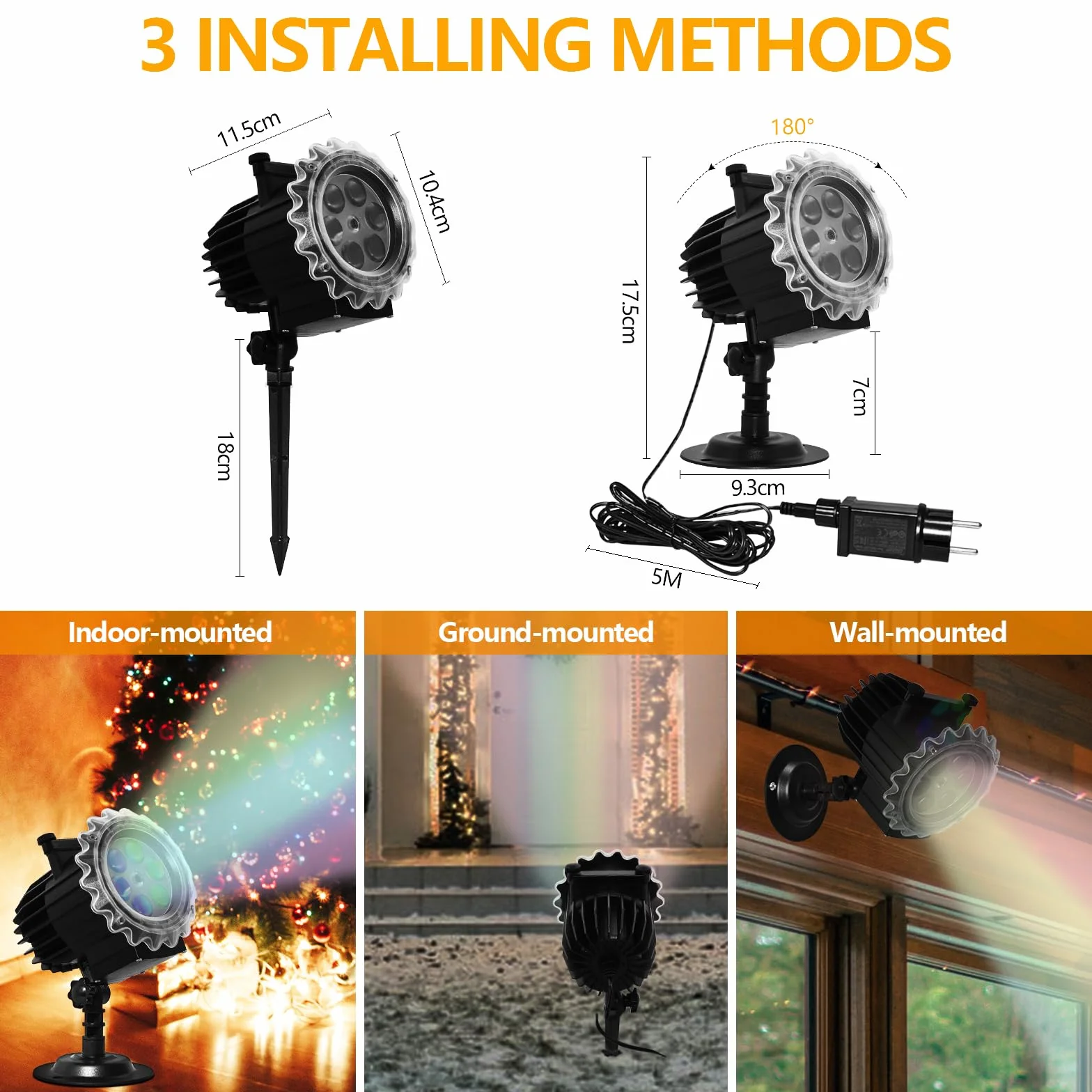 Segotendy Projecteur Halloween Noël Exterieur 96 Motifs Lampe LED avec Télécommande Minuterie Etanche