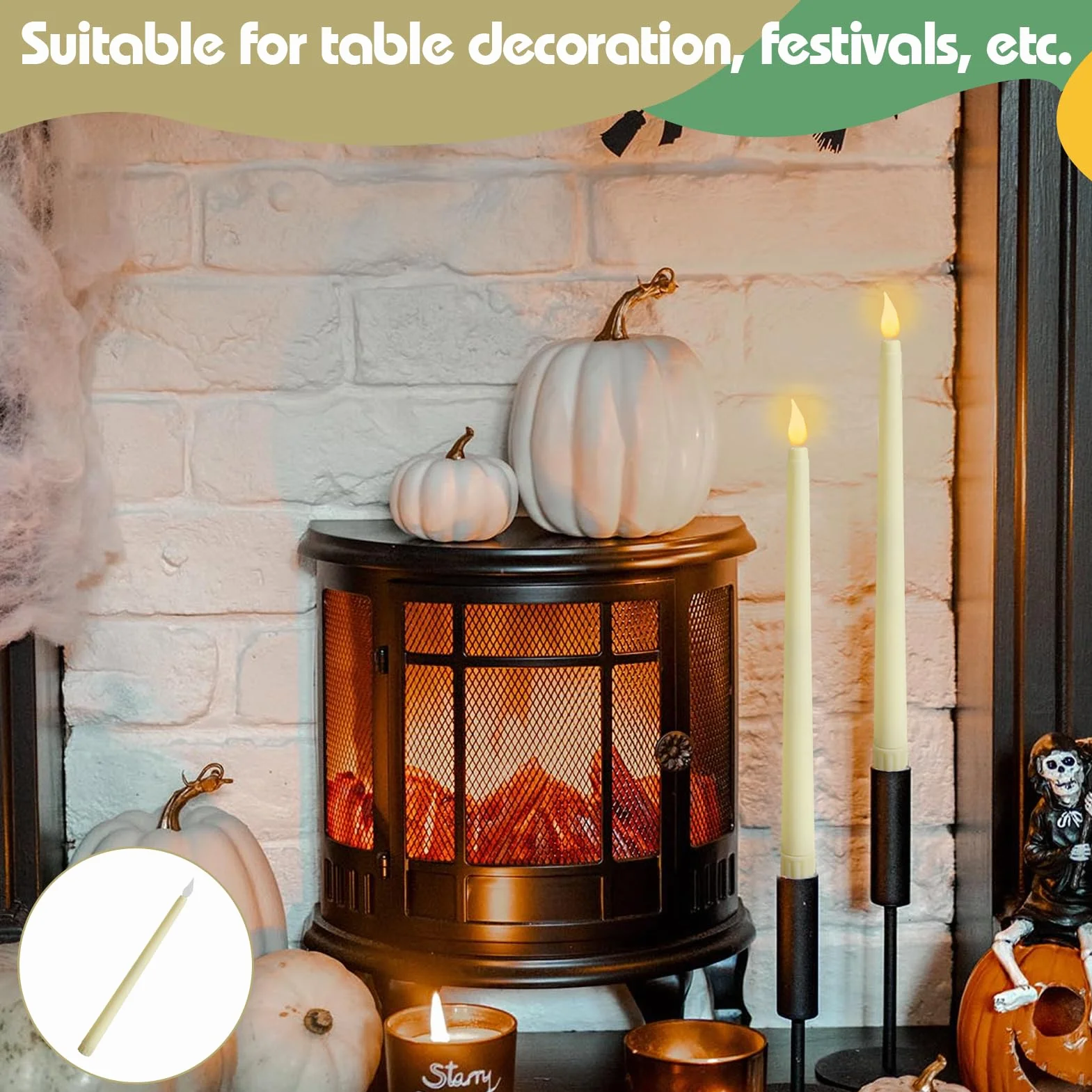 Bougie LED Flamme Vacillante 12 Pièces, Fausse Bougie Lumière Chaude pour Décoration Maison Noël