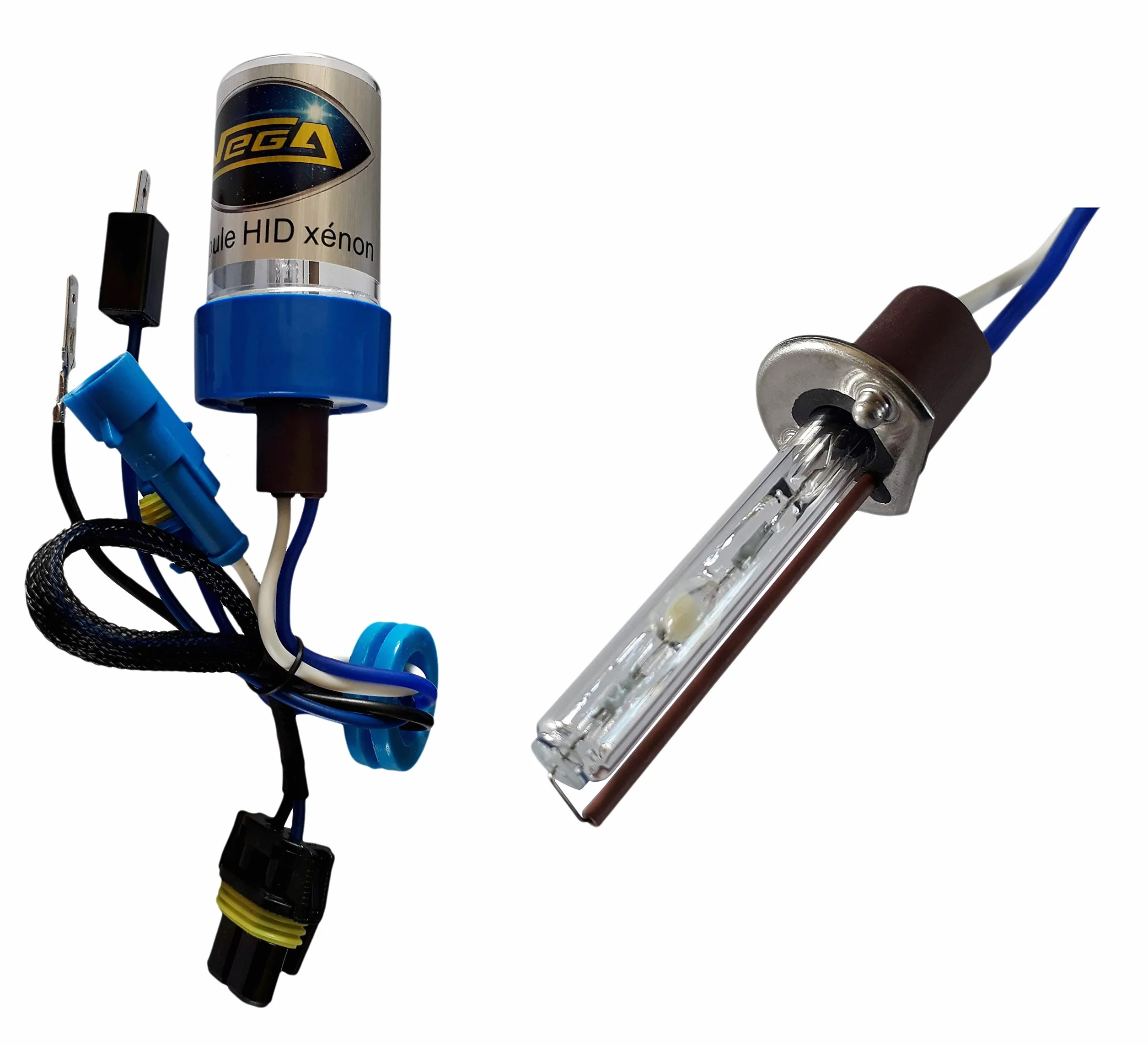 VEGA HID Xénon ampoule H1 6000K 55W embase coudée