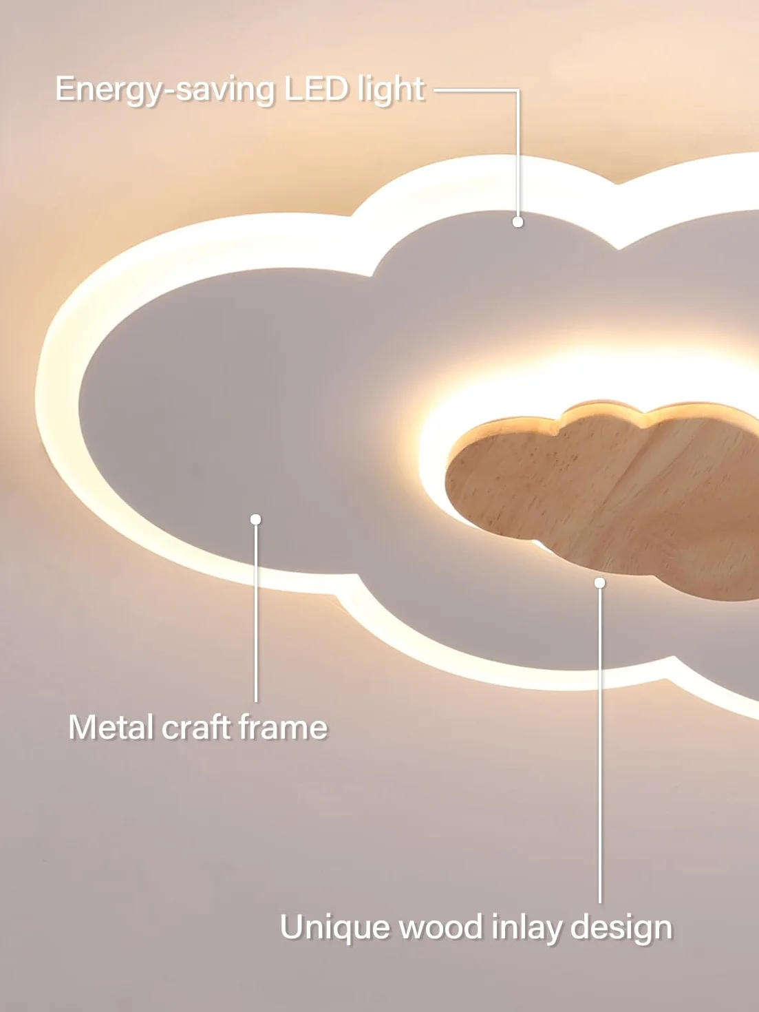 Lampe de Plafond LED Nuage 26W Dimmable avec Télécommande 3000K-6000K 500mm Blancs Modernes