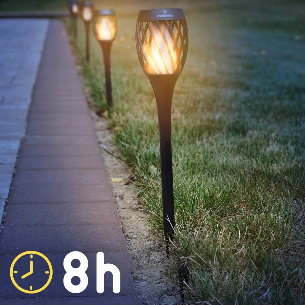 Everbeam P2 Lampe torche solaire à flamme vacillante IP65 Imperméable 2pack
