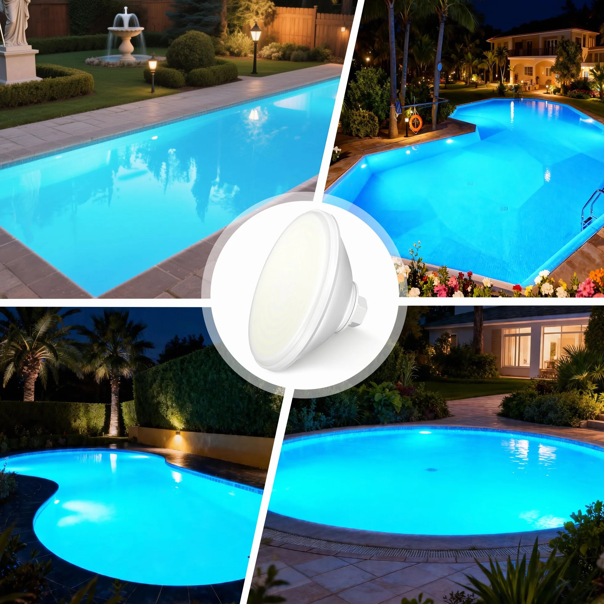 Projecteur Piscine LED PAR56 30W 3000lm IP68 Étanche 12V AC/DC Blanc Froid
