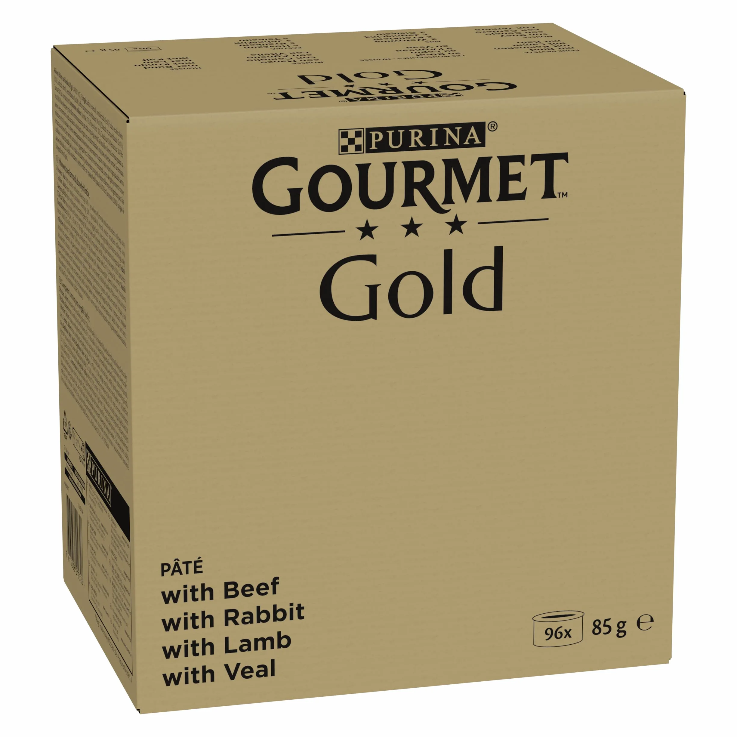 GOURMET GOLD Les Mousselines Chat Lapin Bœuf Veau Agneau Portions Individuelles 96 x 85 g