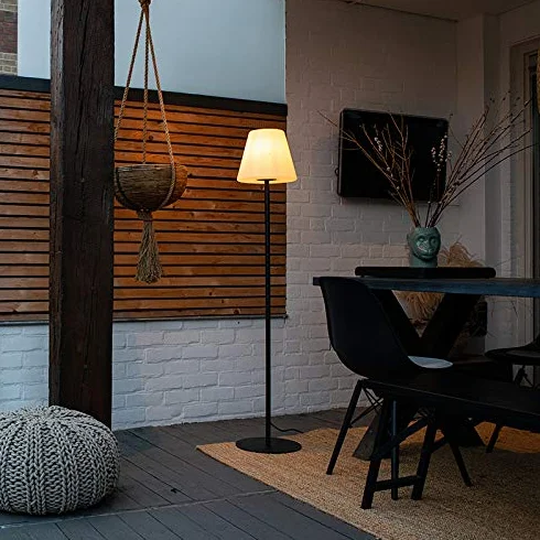 QAZQA Virginia Lampadaire 1 Lumière Ø 25 cm Noir Design Éclairage Extérieur