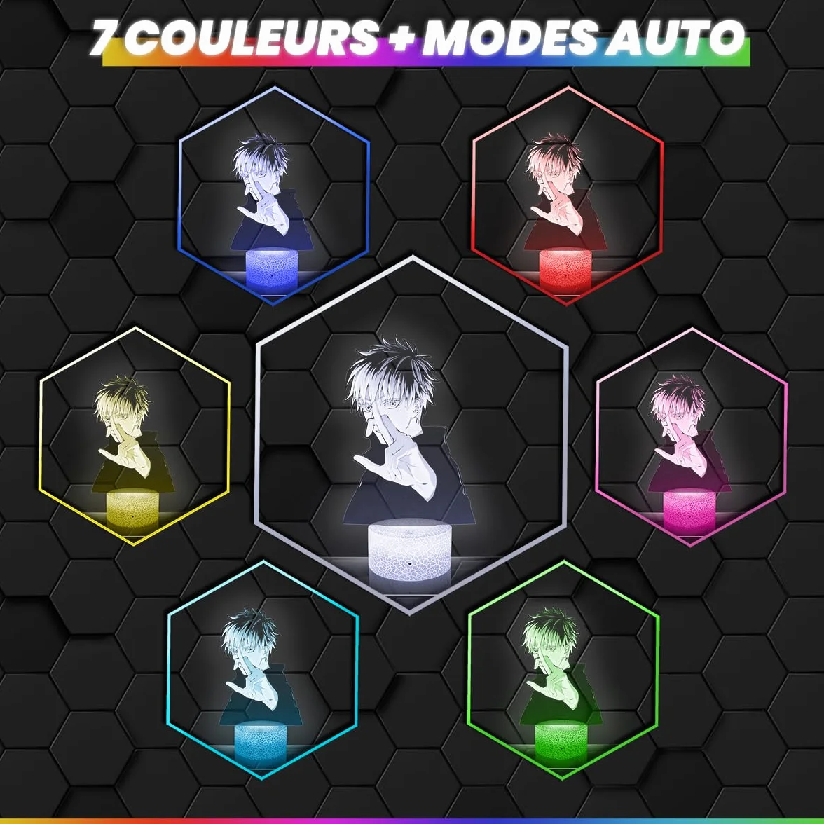 Lampe de chevet LED Satoru Gojo, décoration chambre ado garçon, idée cadeau manga