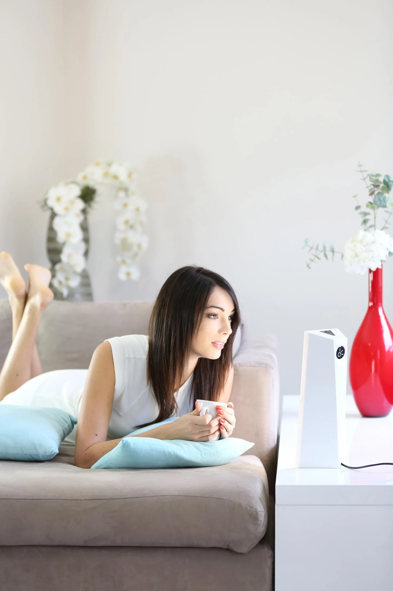 DAYVIA Lampe de Luminothérapie LED SLIMSTYLE, Simulation Lumière du Jour, 3 Niveaux d'Intensité, CE Médical, Fabrication Française